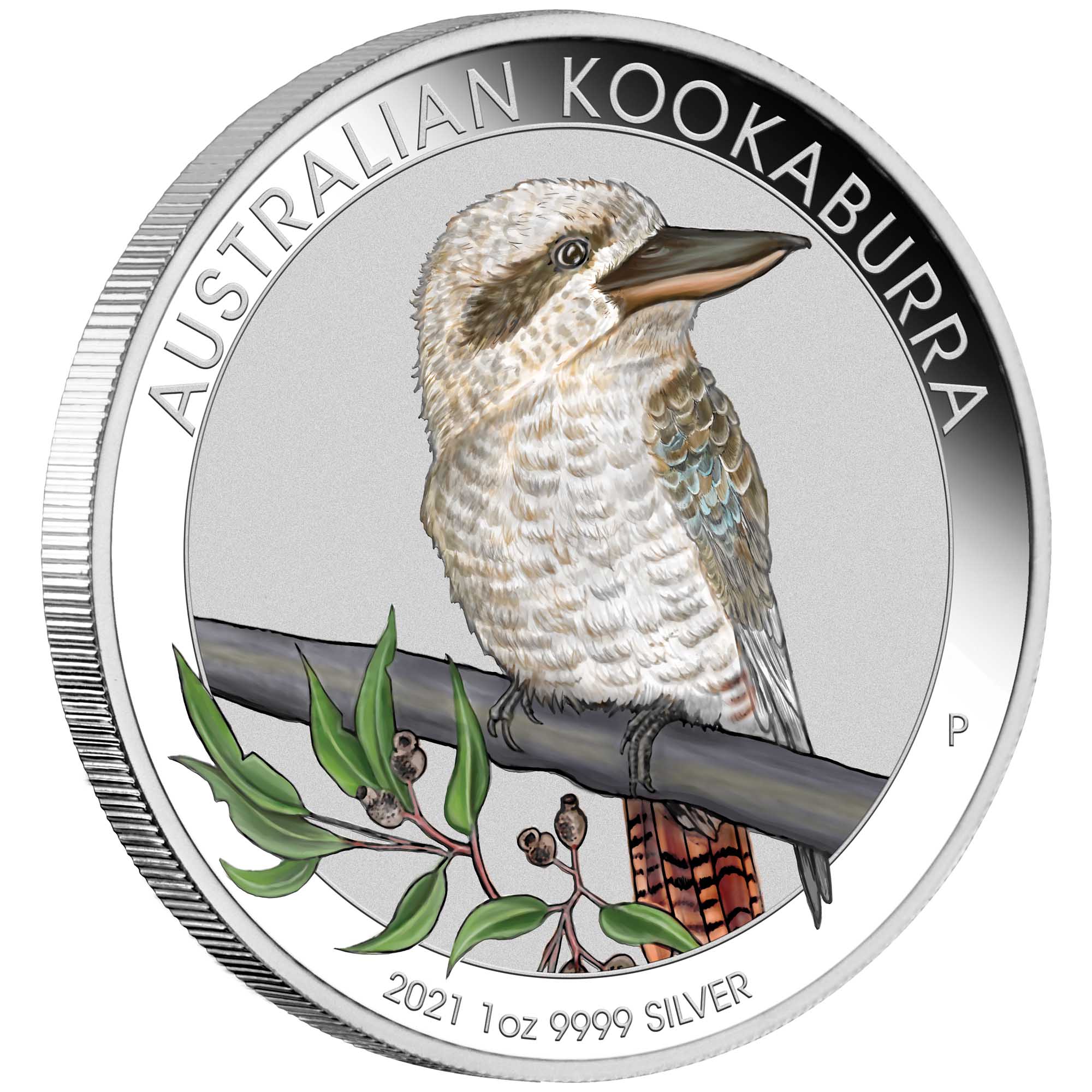 01 2021 Kookaburra 1oz Silver Bullion Coloured Coin OnEdge HighRes