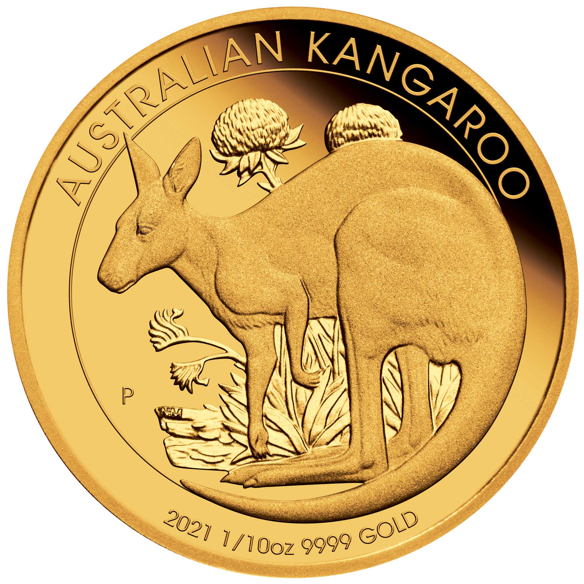 02 australian kangaroo 2021 1 10oz gold proof StraightOn