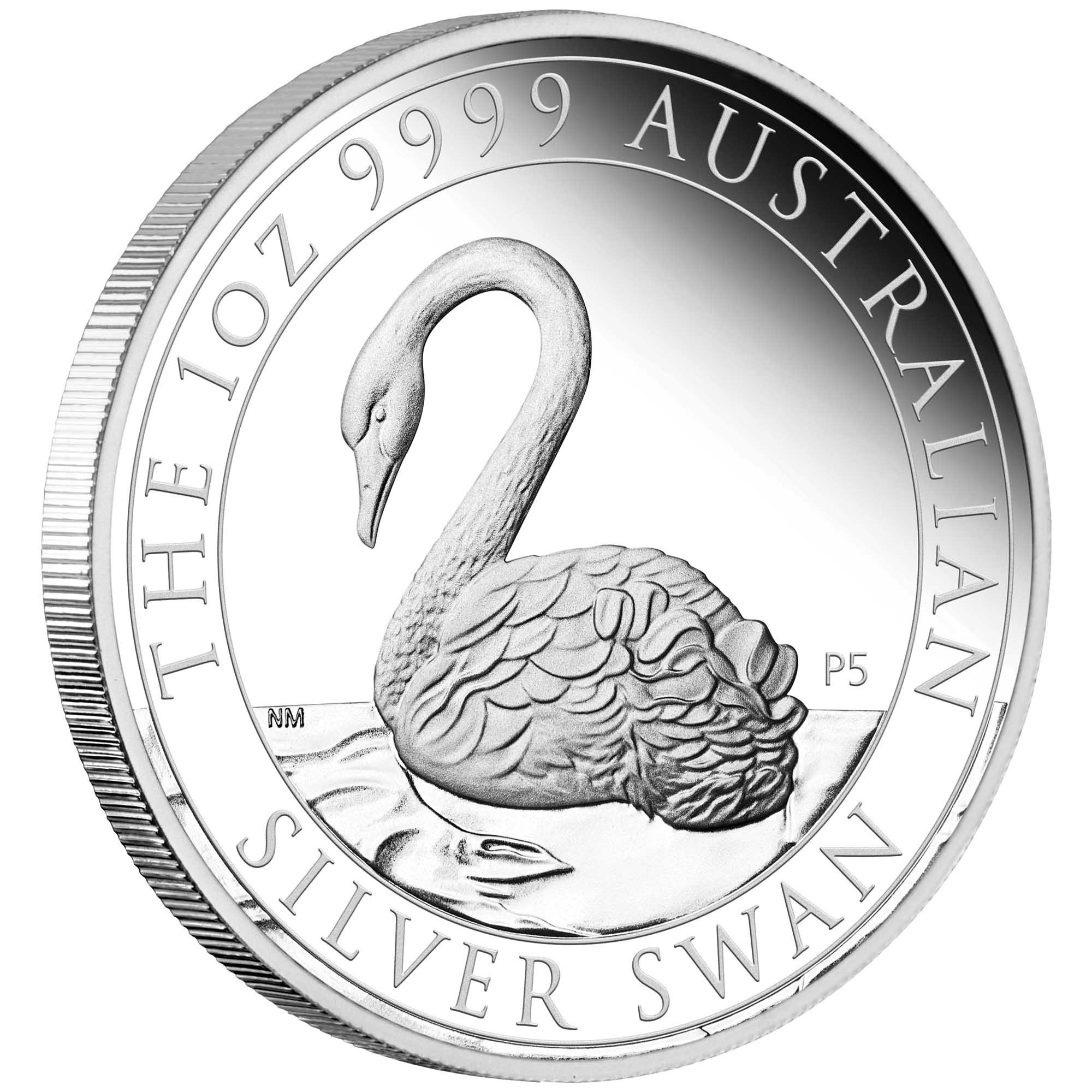 01 2021 Swan 1oz Silver Proof Coin OnEdge HighRes version2