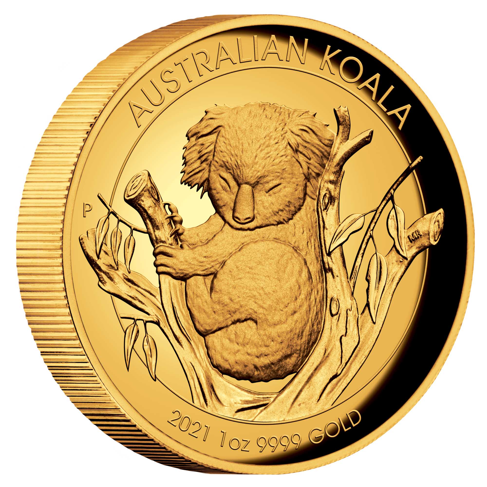 01 2021 AustralianKoala 1oz Gold Proof HighRelief OnEdge HighRes