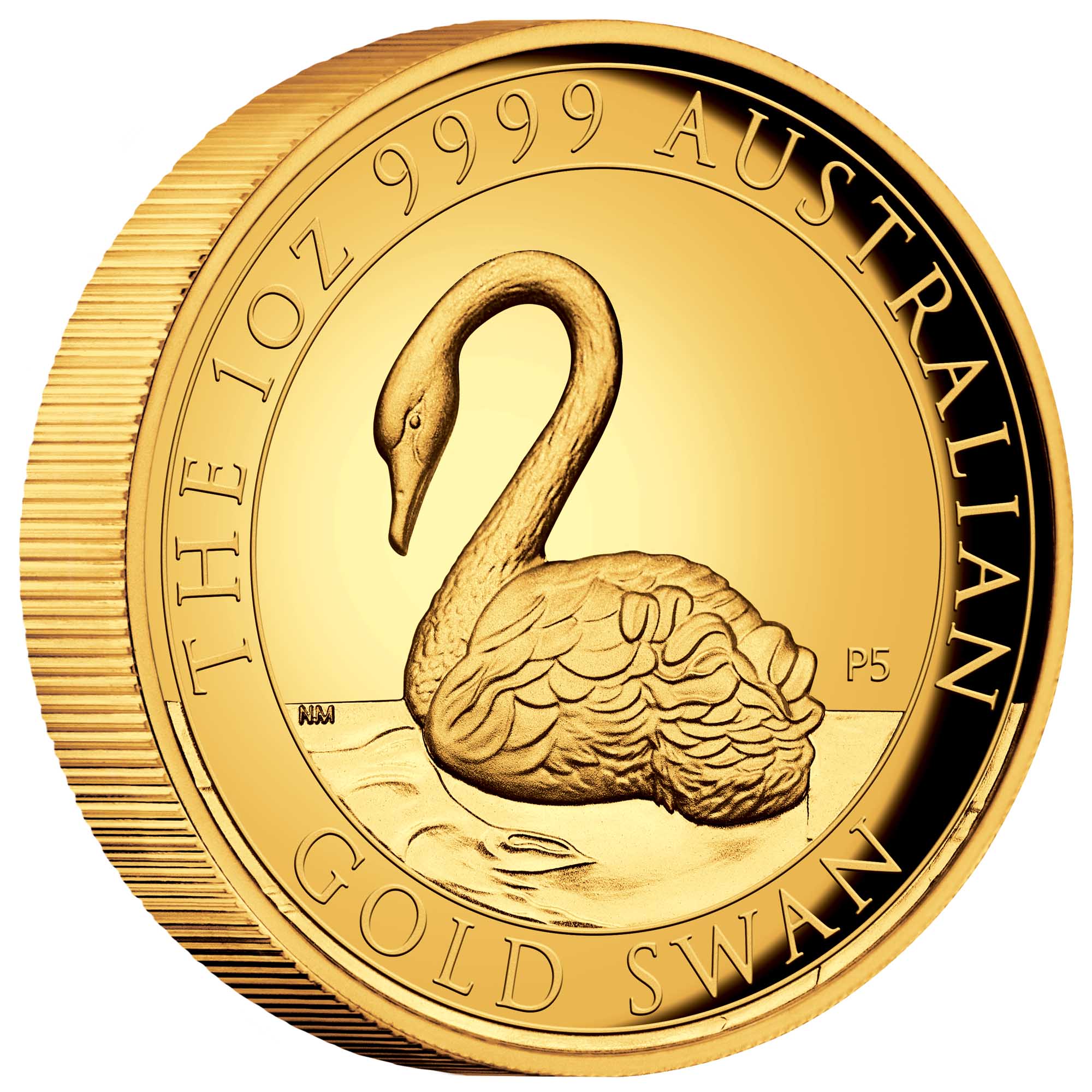 01 australian swan 2021 1oz gold proof high relief OnEdge