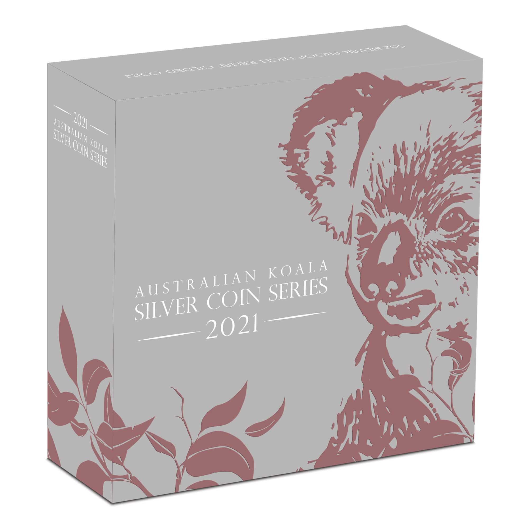 05 2021 Australian Koala 5oz Silver Proof High Relief Rose Gold Gilded Coin InCase HighRes