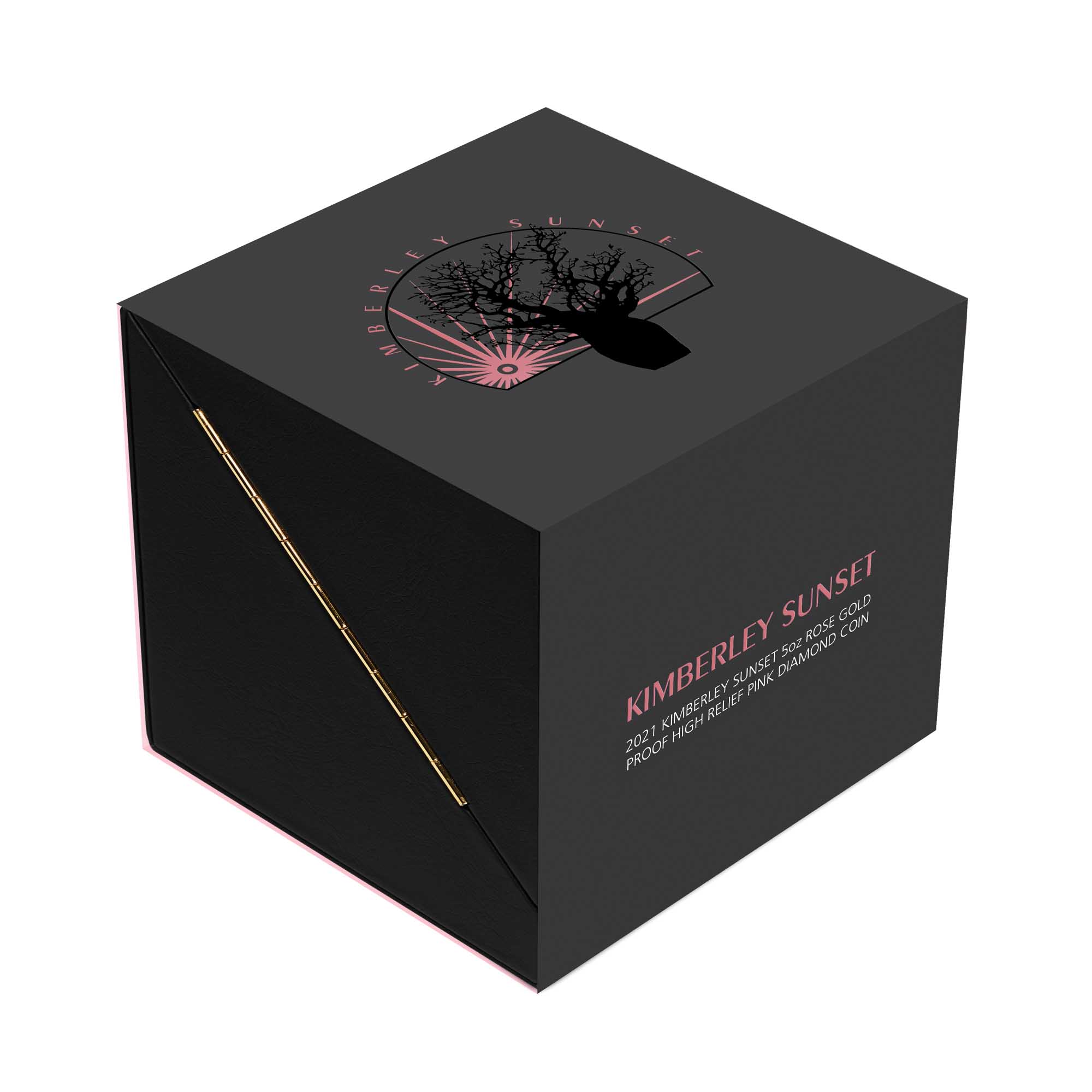 05 2021 KimberleySunset 5oz Rose Gold Proof HighRelief Coin InShipper HighRes