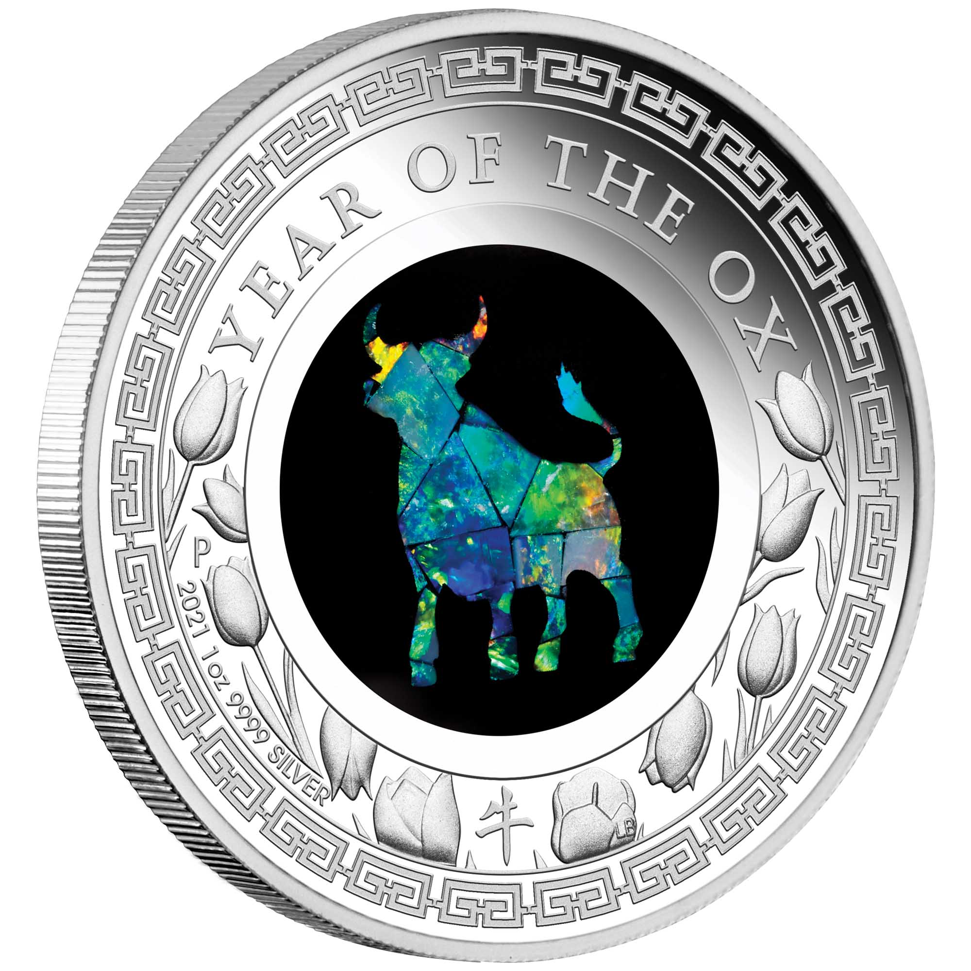 01 2021 YearoftheOx Opal Silver 1oz OnEdge HighRes