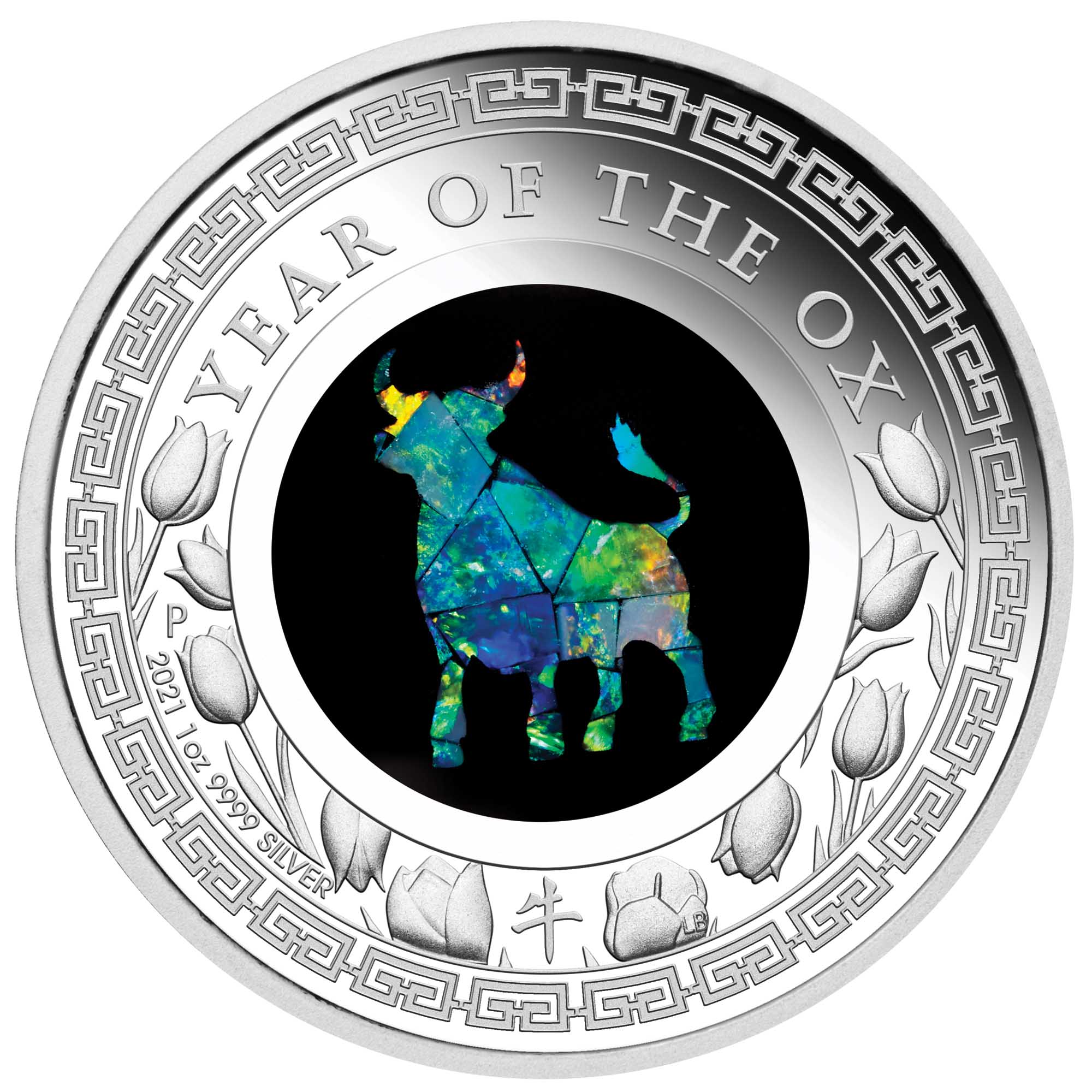Australian Opal Lunar Series 2021 Year of the Ox 1oz Silver Proof Coin