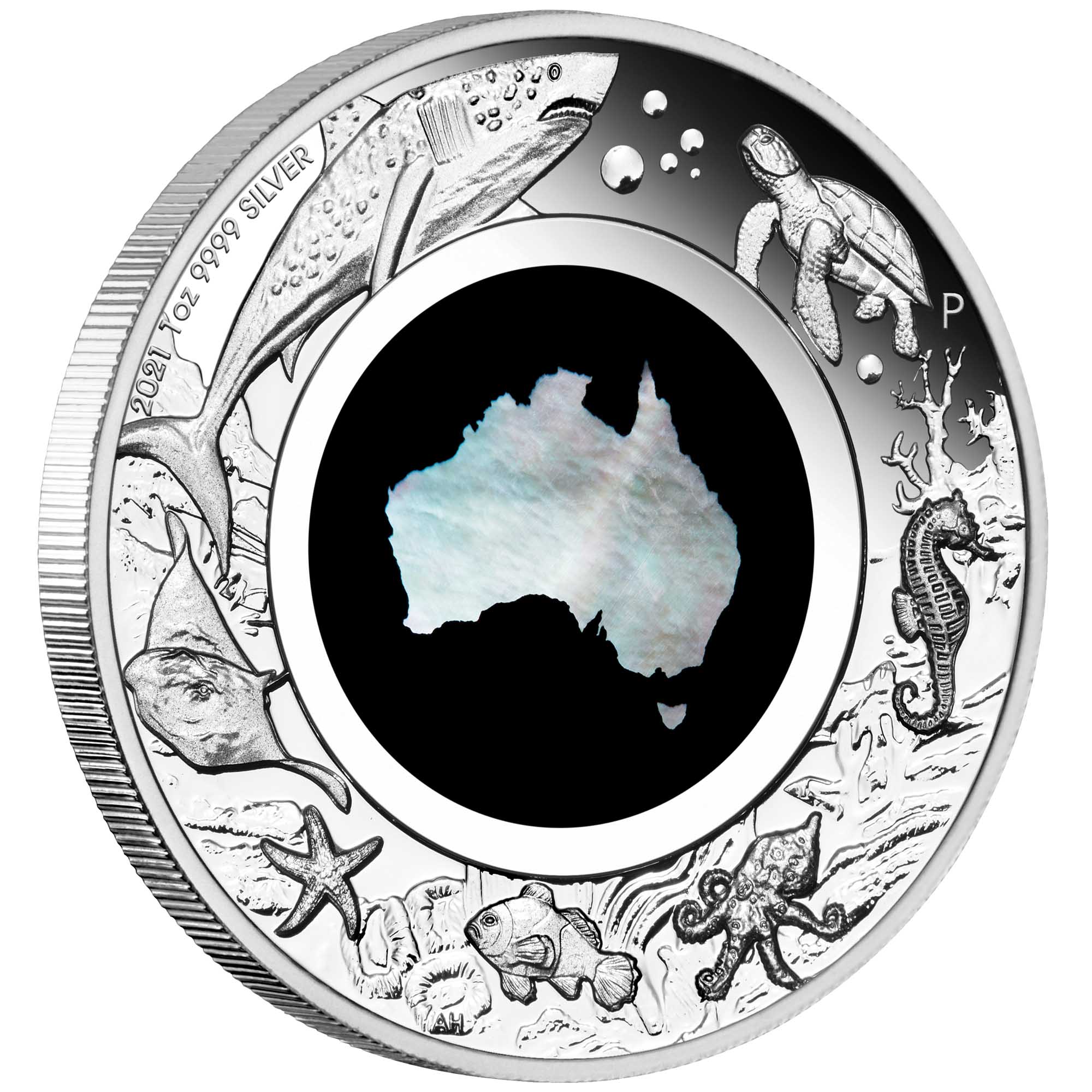 01 2021 Great Southern Land 1oz Silver Proof MotherOfPearl OnEdge HighRes