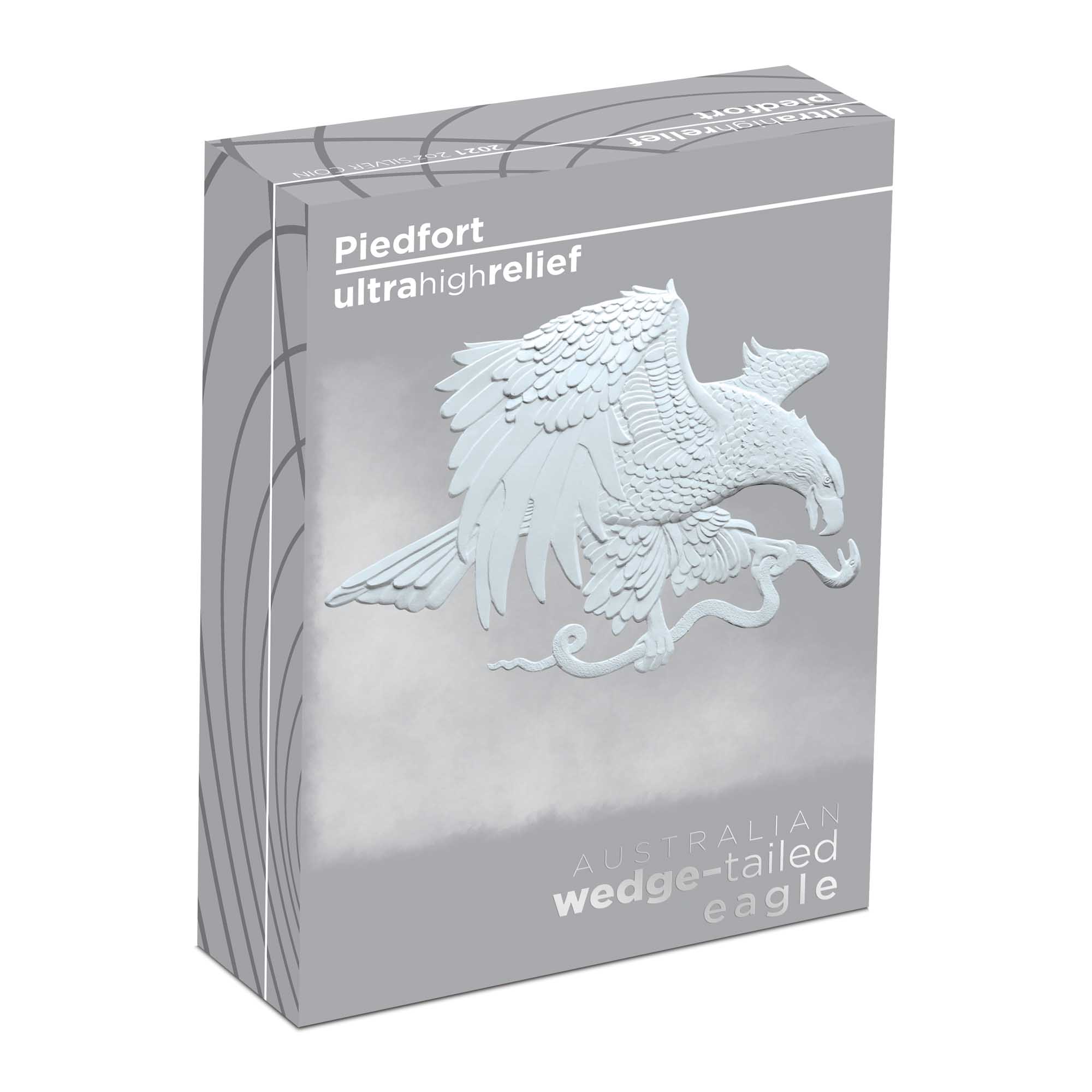 Wedge-tailed eagle 2021 2oz silver piedfort coin