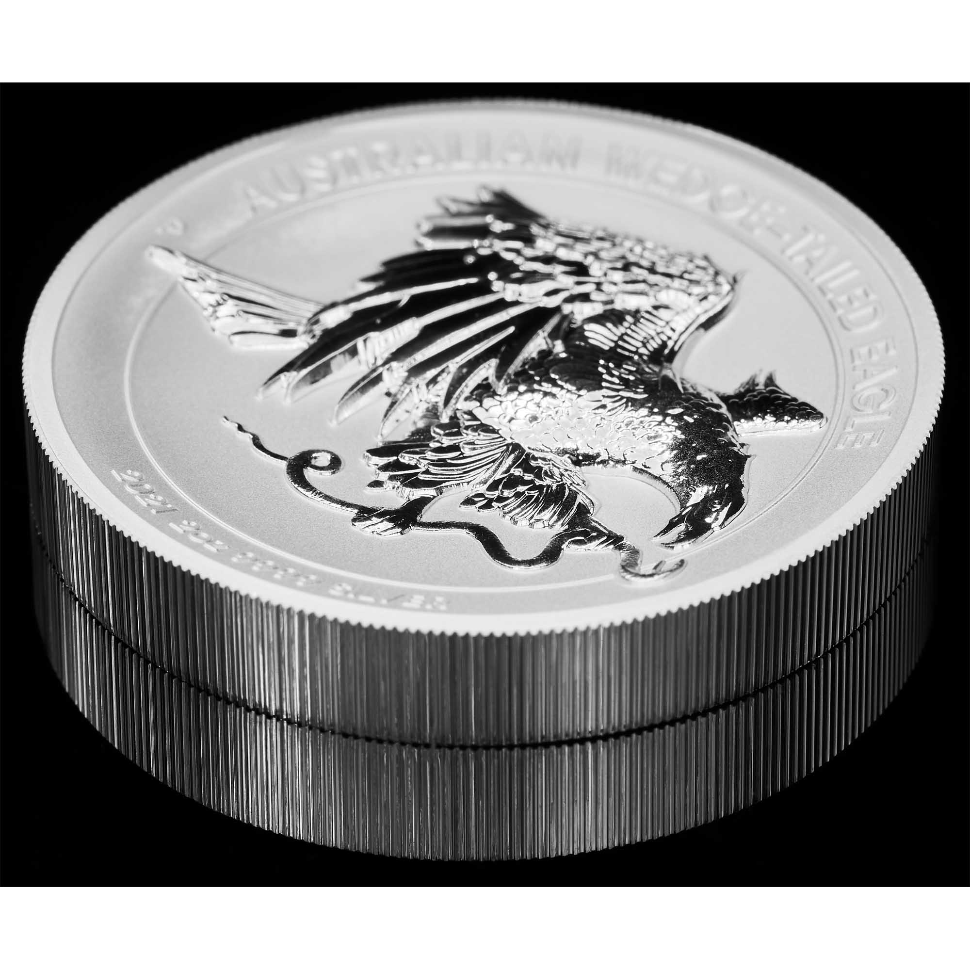 Wedge-tailed eagle 2021 2oz silver piedfort coin