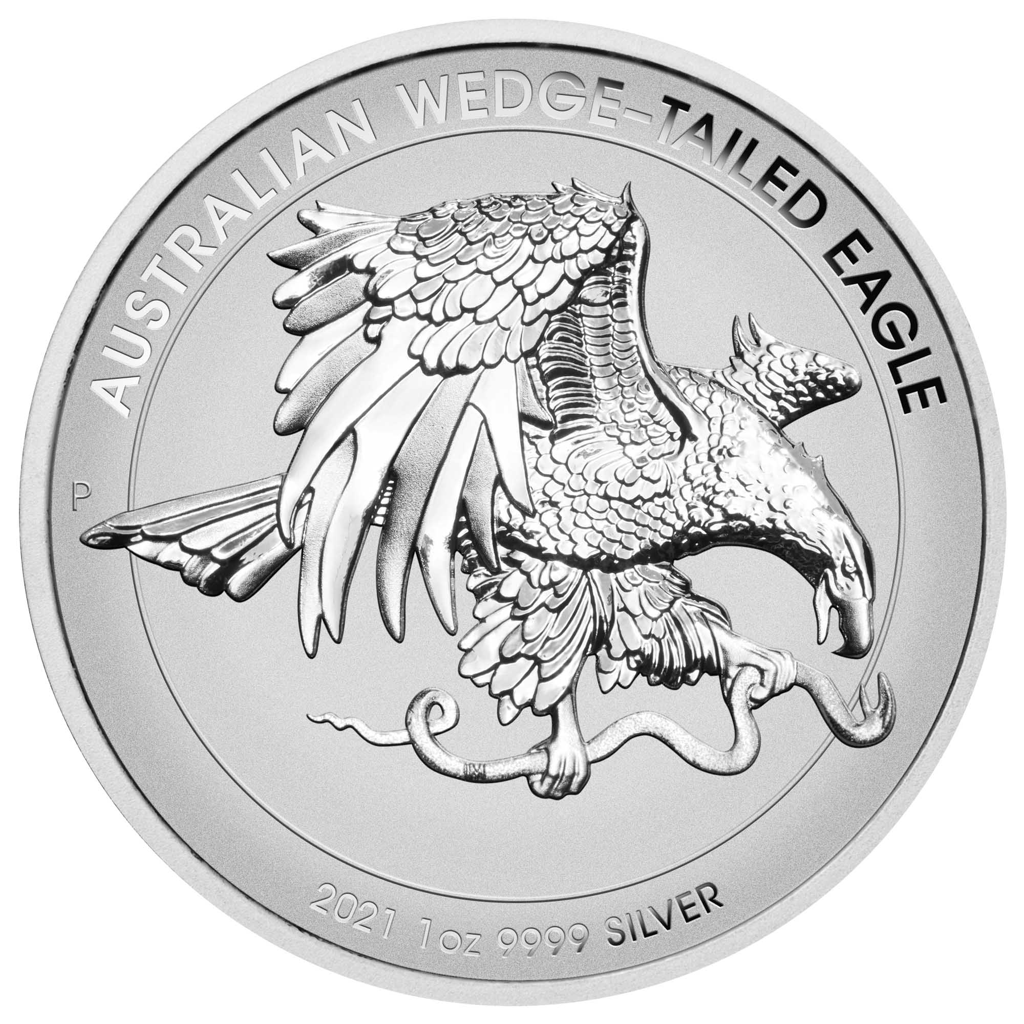 02 australian wedge tailed eagle 2021 1oz silver enhanced reverse proof high relief StraightOn
