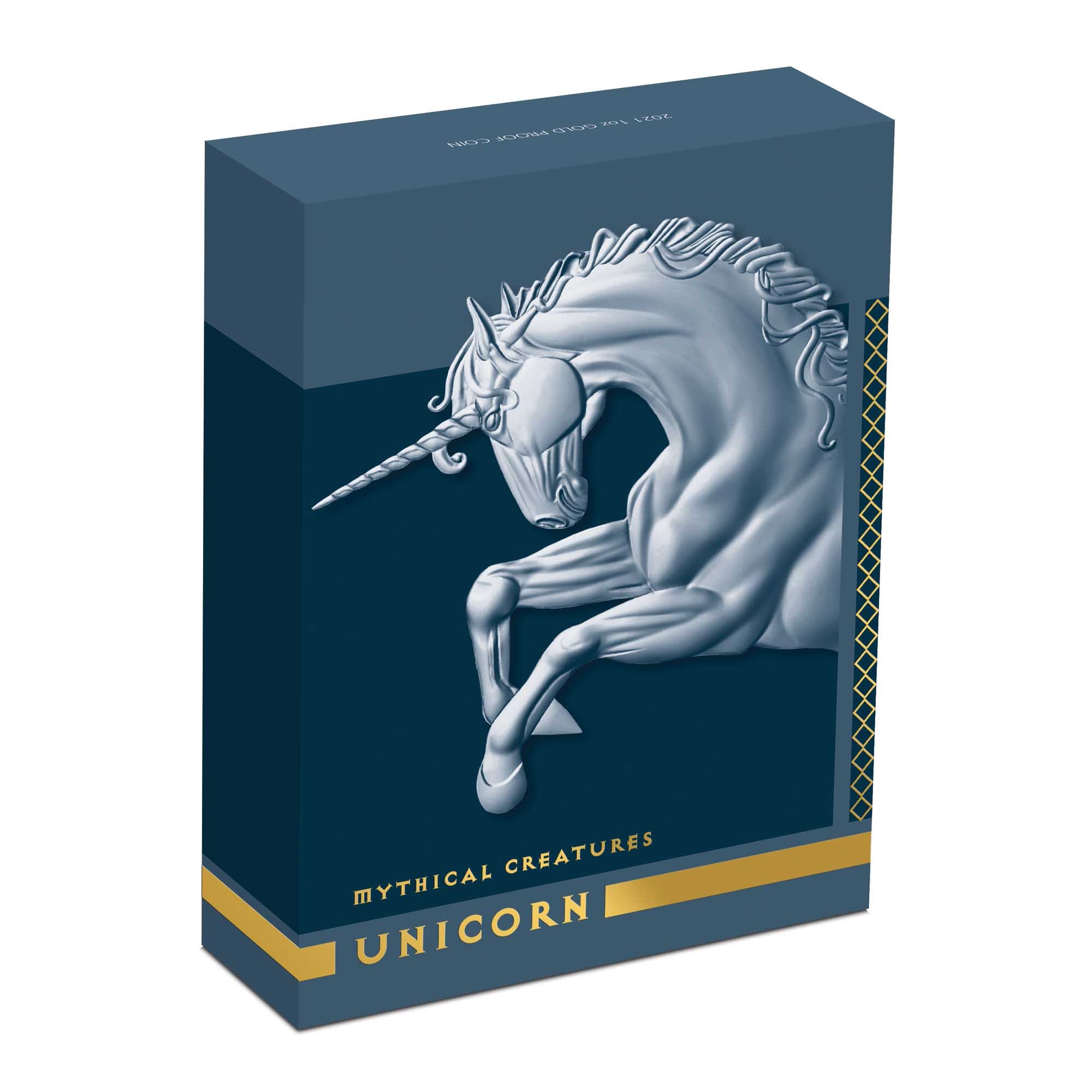 05 2021 MythicalCreaturesUnicorn 1oz Gold Proof Coin InShipper HighRes