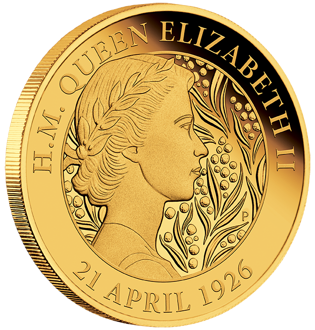 01 Queen Elizabeth 95th Birthday 2021 2oz Gold Proof Coin OnEdge LowRes