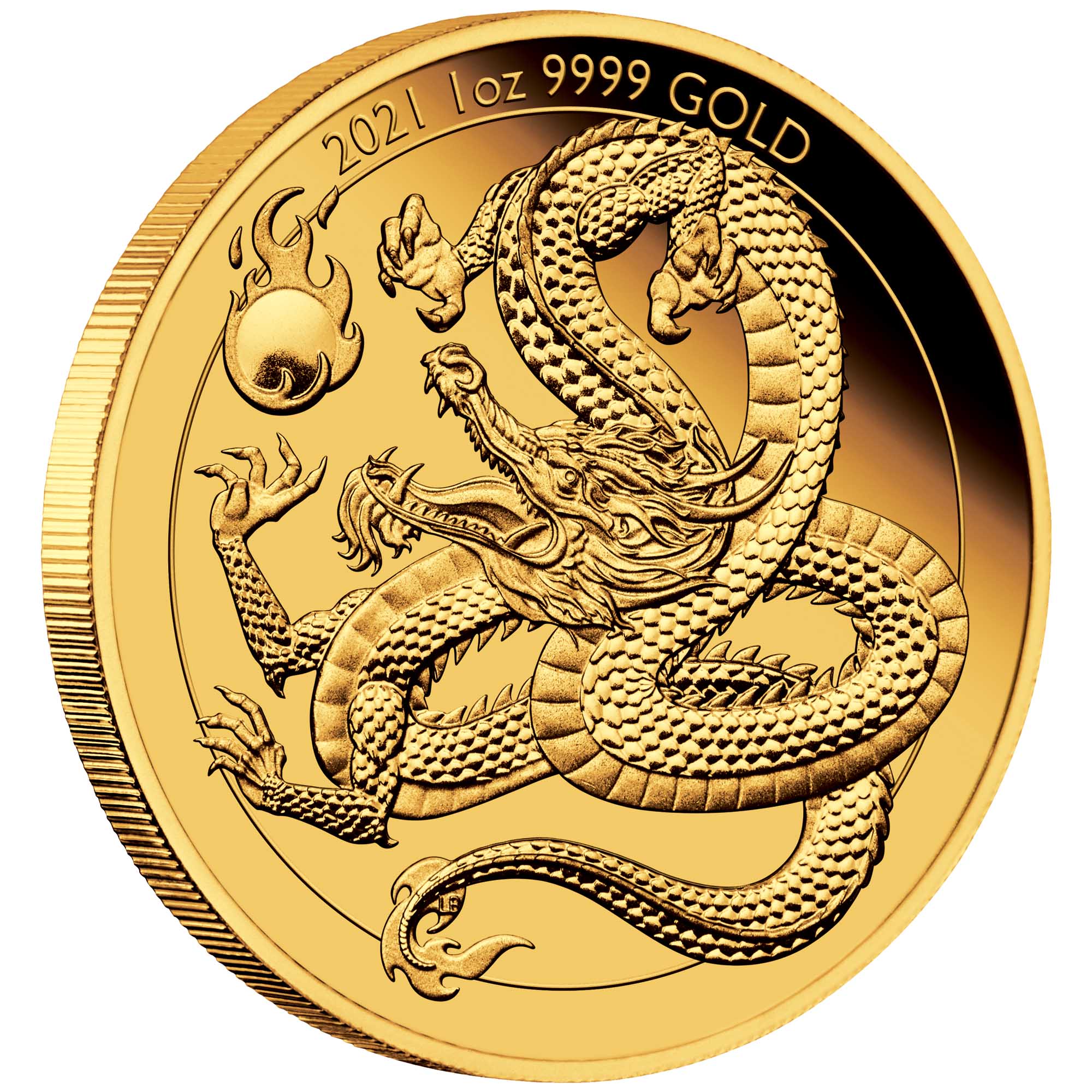 01 2021 Dragon 1oz Gold Proof OnEdge HighRes