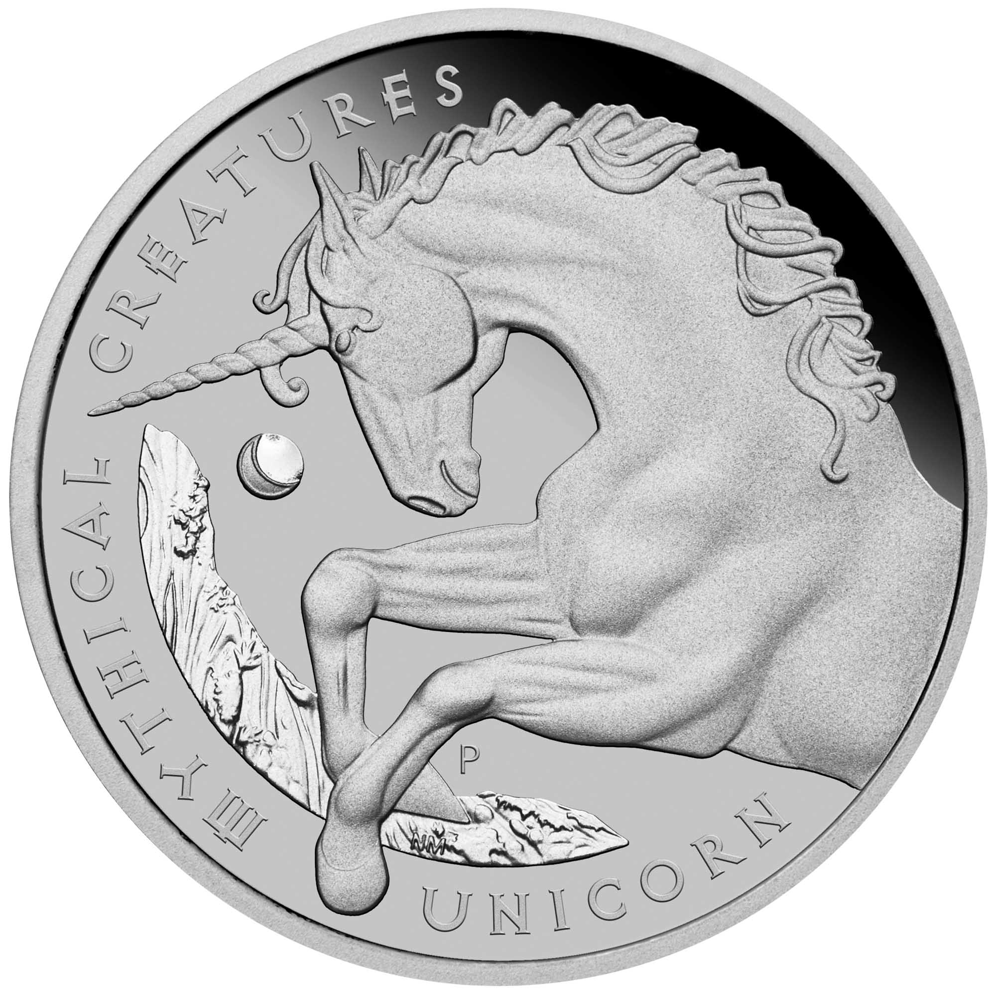 02 2021 MythicalCreaturesUnicorn 1oz Platinum Proof Coin StriaghtOn HighRes