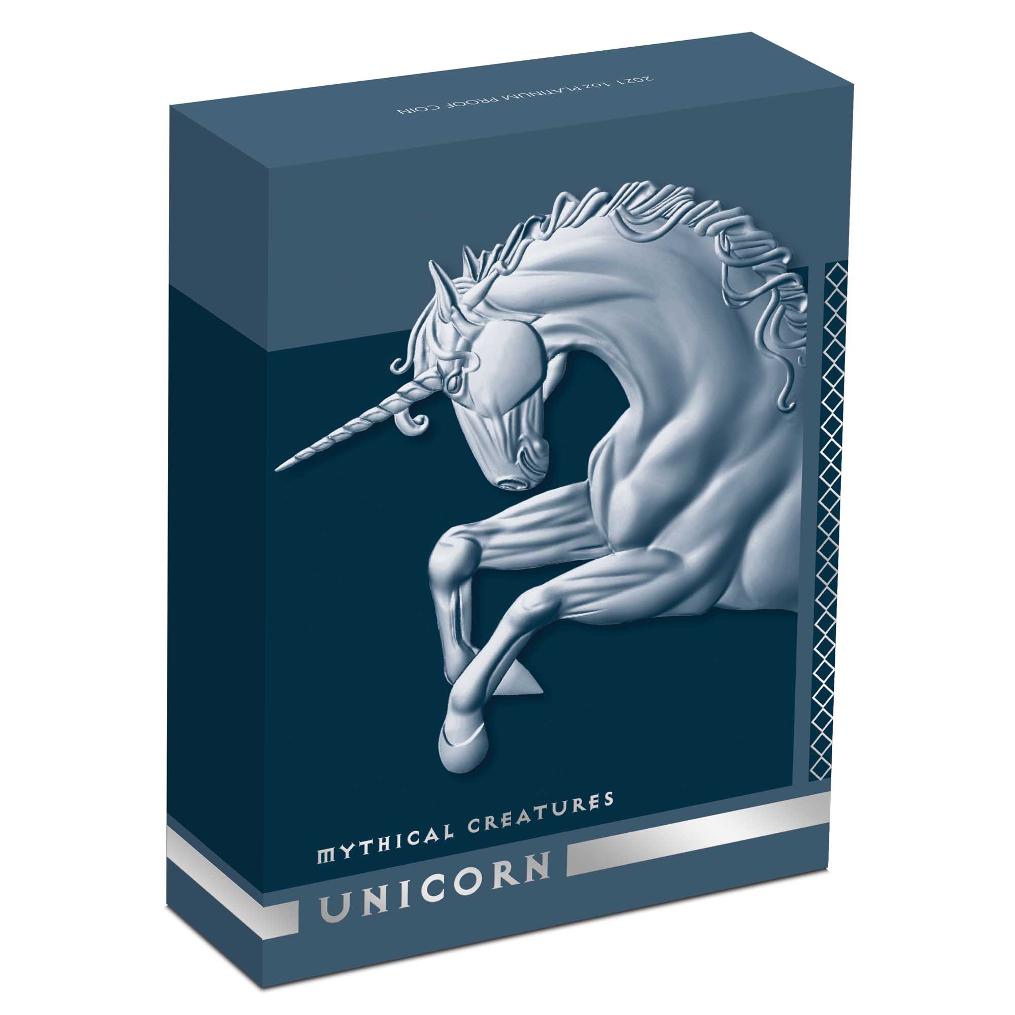 05 2021 MythicalCreaturesUnicorn 1oz Platinum Proof Coin InCase HighRes