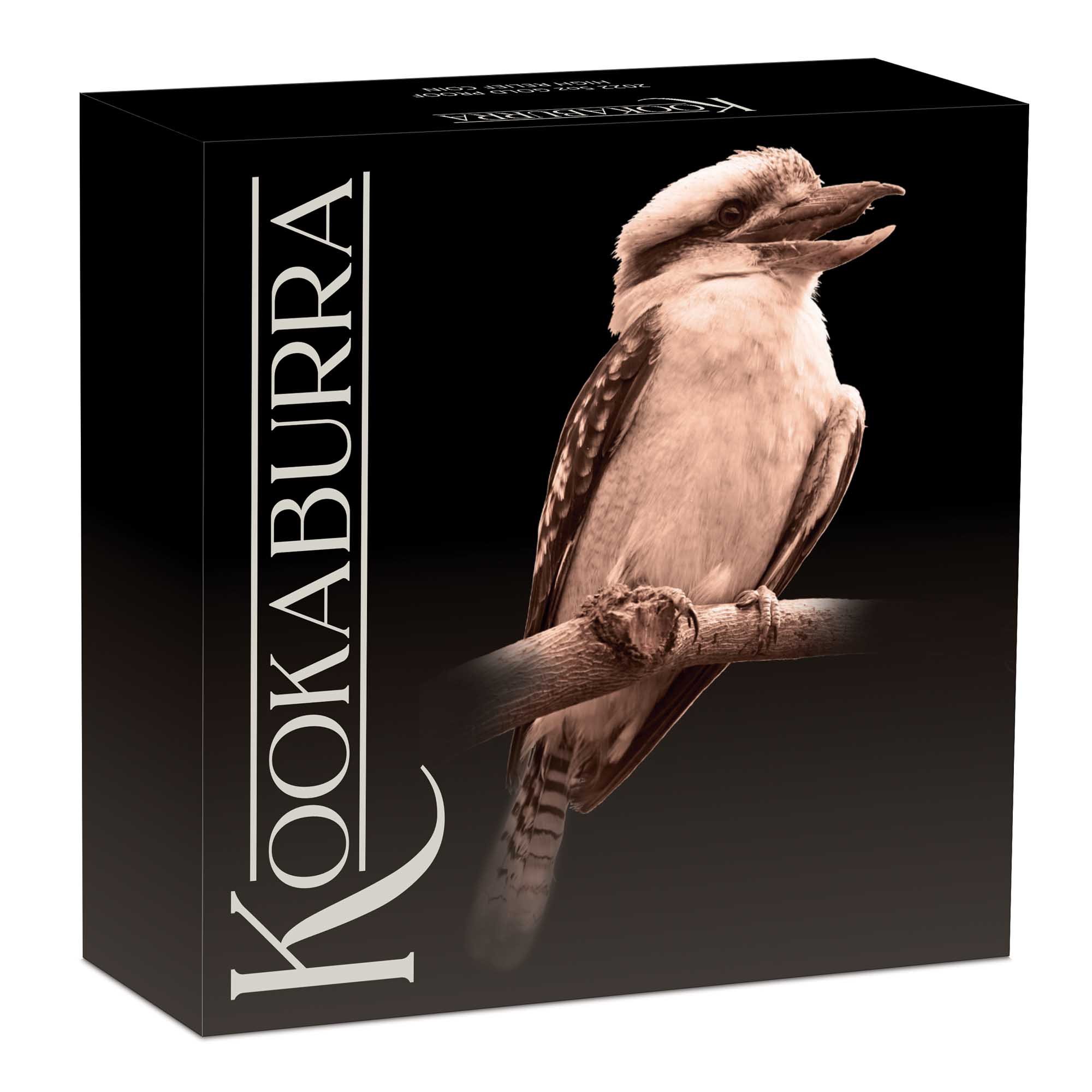 10 2022 Australian Kookaburra 5oz Gold  Proof High Relief Coin InShipper HighRes
