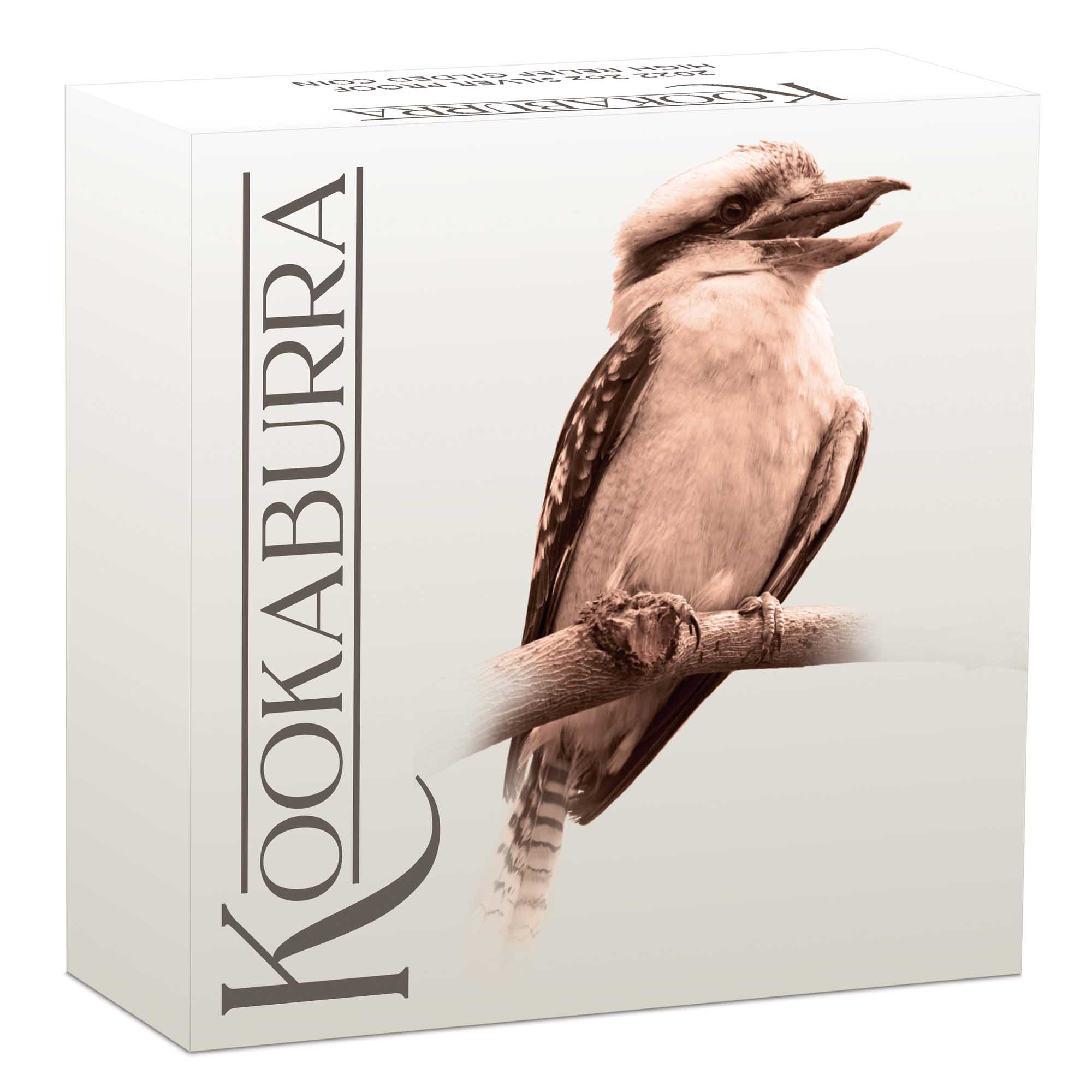 05 2022 Australian Kookaburra 2oz Silver Proof High Relief Gilded Coin InShipper HighRes
