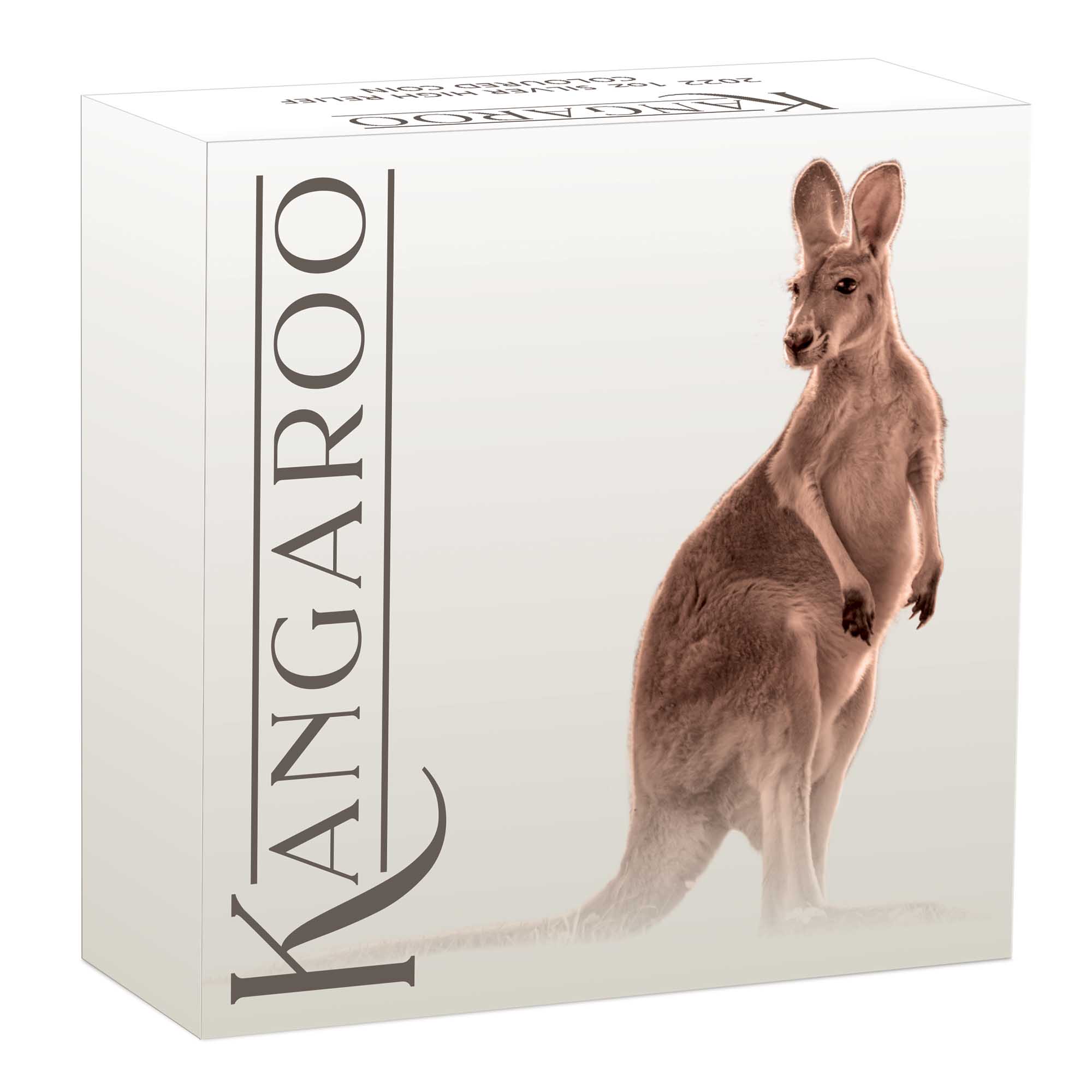 05 2022 Australian Kangaroo 1oz Silver  Proof High Relief Coloured Coin InShipper HighRes
