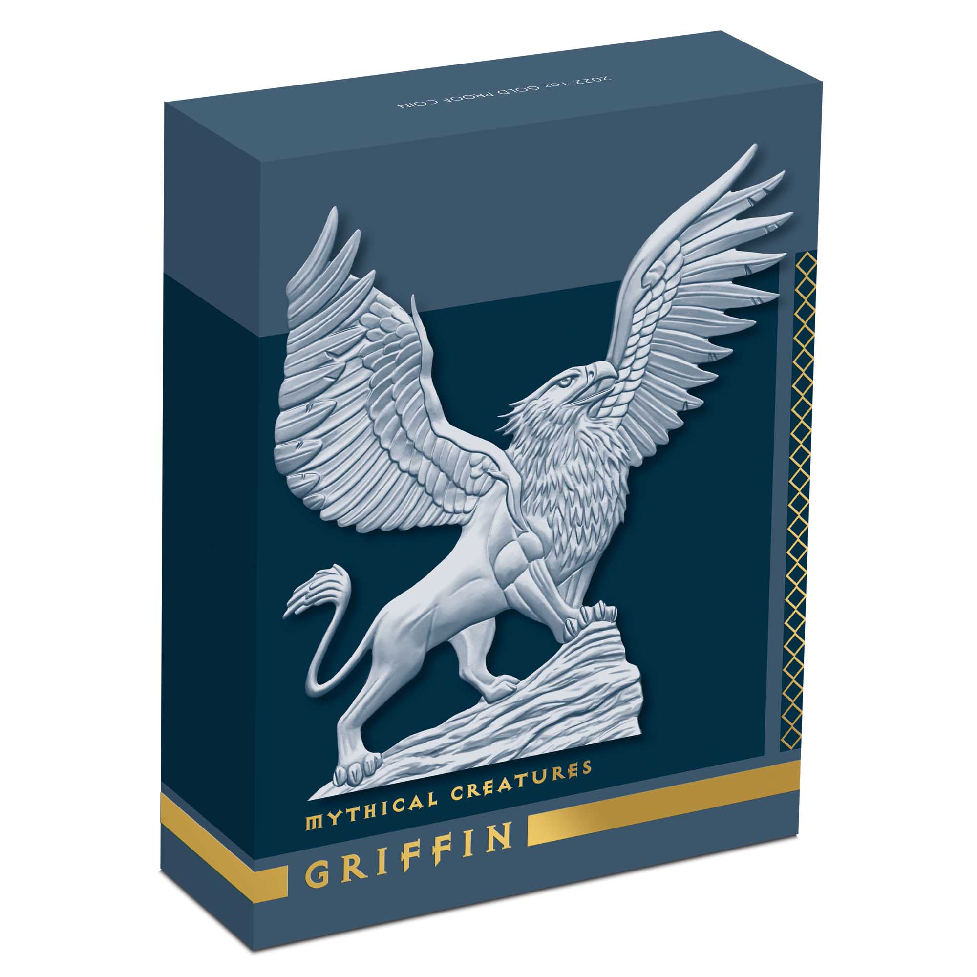 05 2022 MythicalCreaturesGriffin 1oz Gold Proof Coin InShipper HighRes