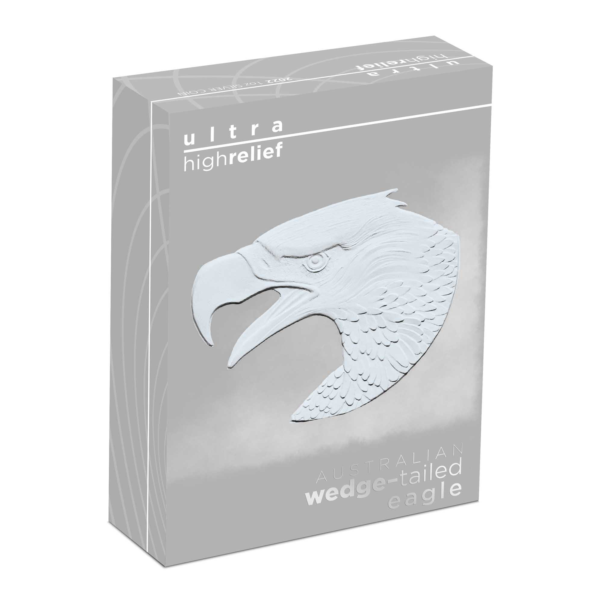 05 2022 Australian WedgeTailed Eagle 1oz Silver Proof UHR Coin InShipper HighRes