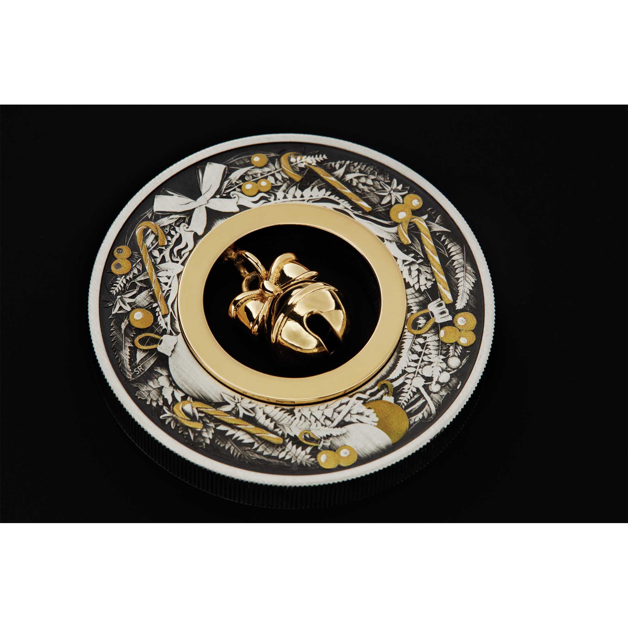 Jingle Bell 2022 2oz Silver Antiqued Coloured Coin | Perth Mint