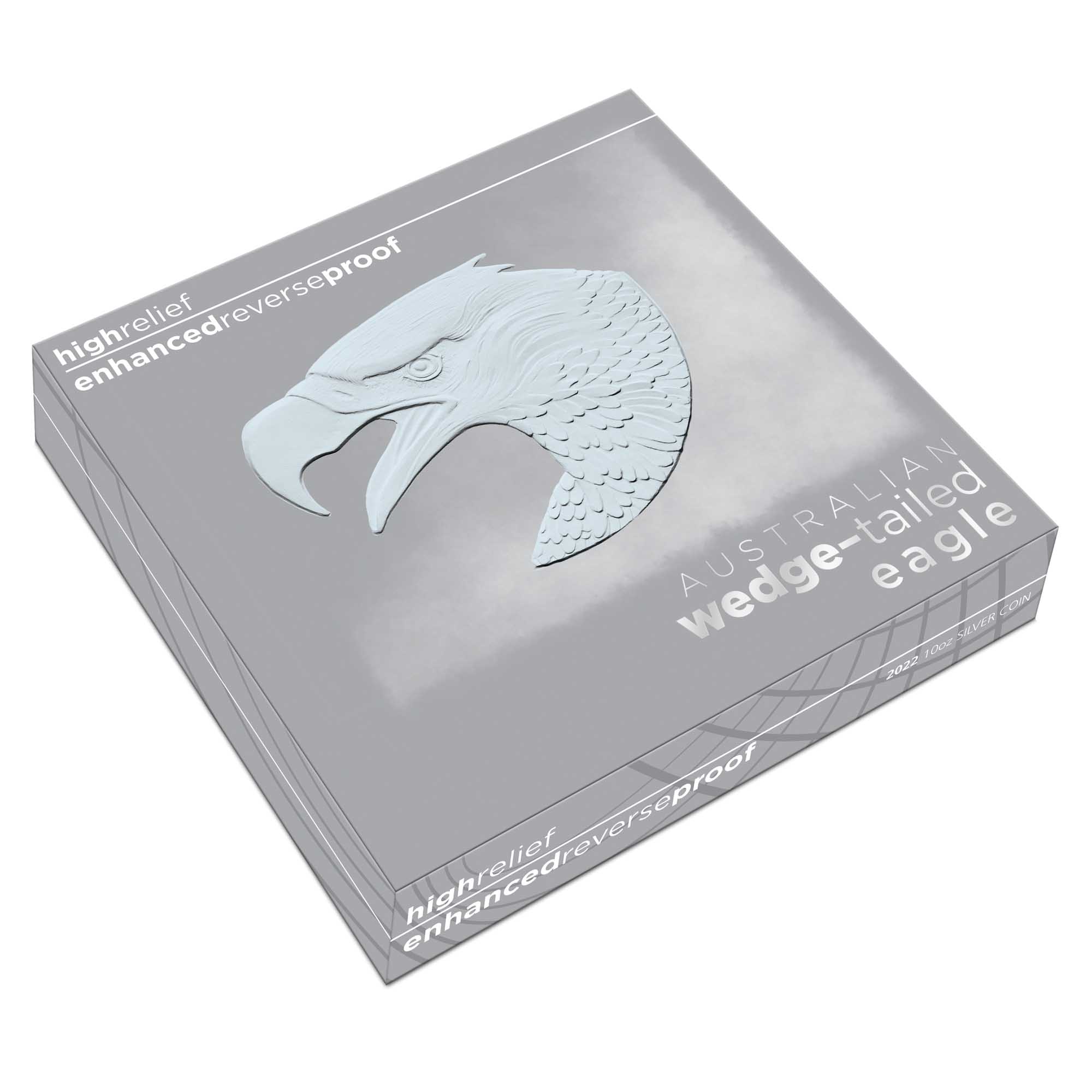 05 2022 Australian WedgeTailed Eagle 10oz Silver Reverse Proof HR Coin InShipper HighRes