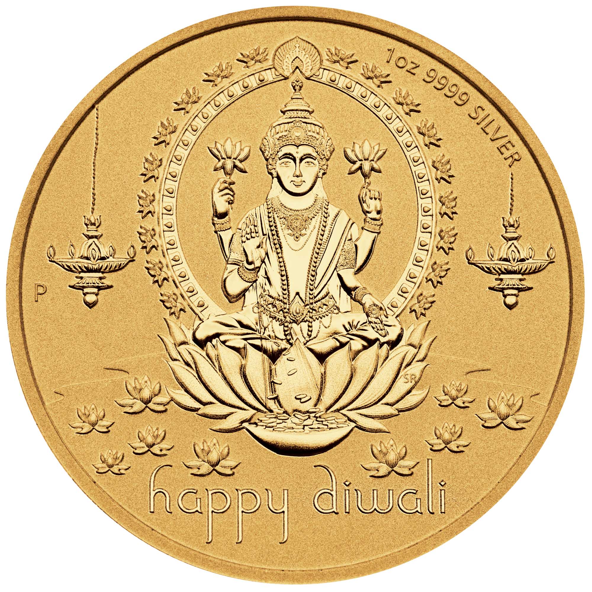 1オンス 銀貨　ラクシュミとガネーシャ Diwali india Diwali Lakshmi & Peacocks 2024 1 oz Pure Silver Bar in Assay