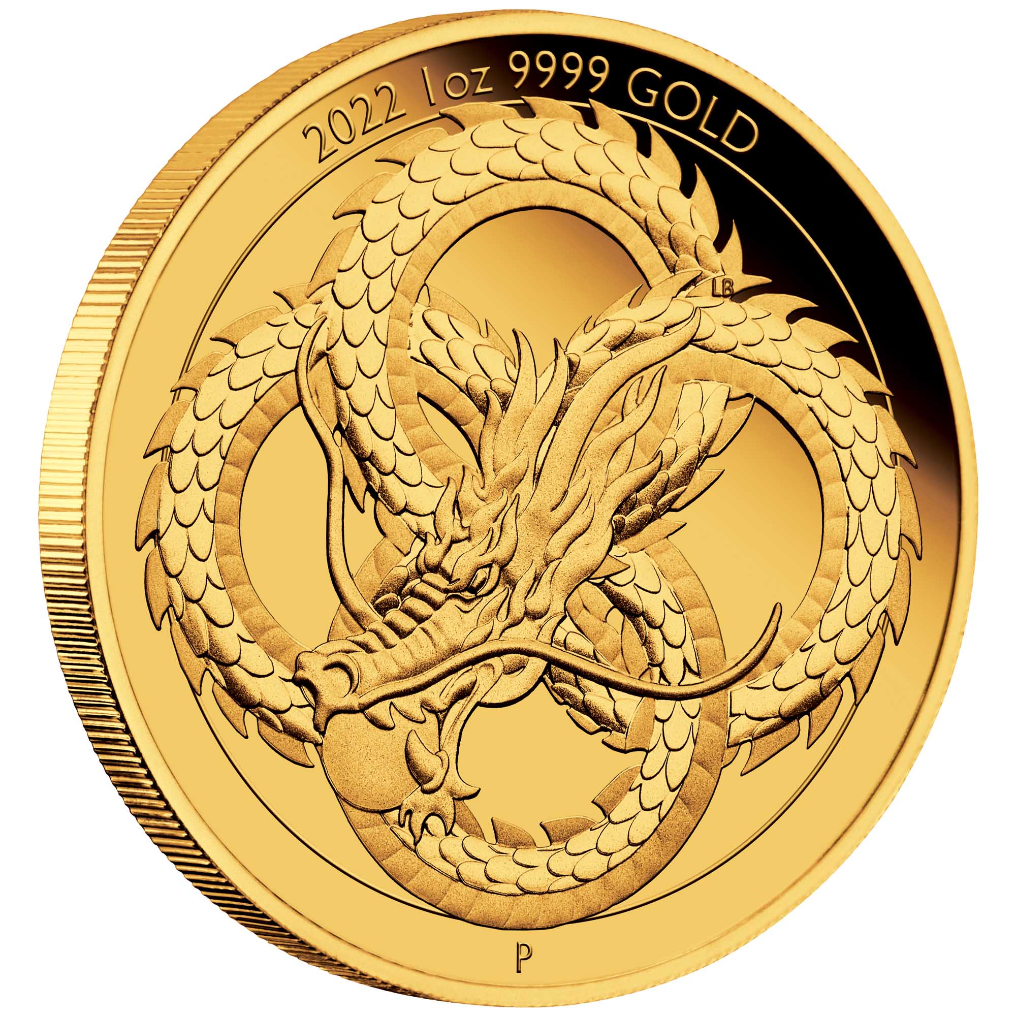 01 2022 Dragon 1oz Gold Proof OnEdge HighRes