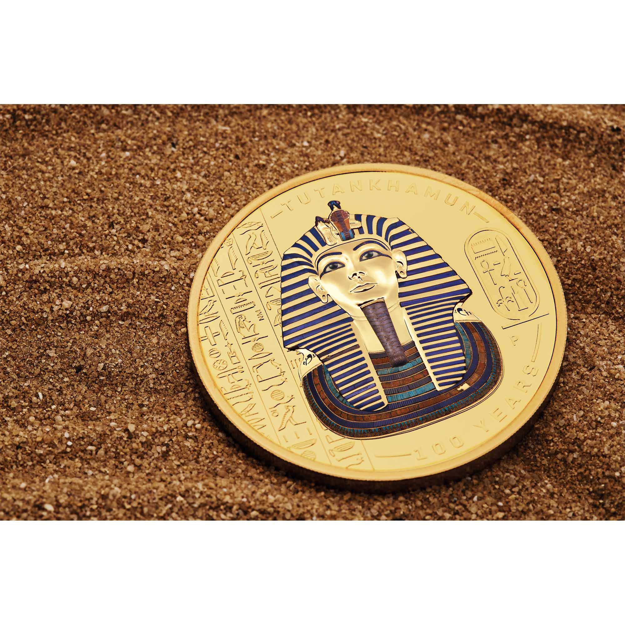 06 2022 Tutankhamen 100th Anniversary 1oz Gold  Coloured Coin Mood1 HighRes