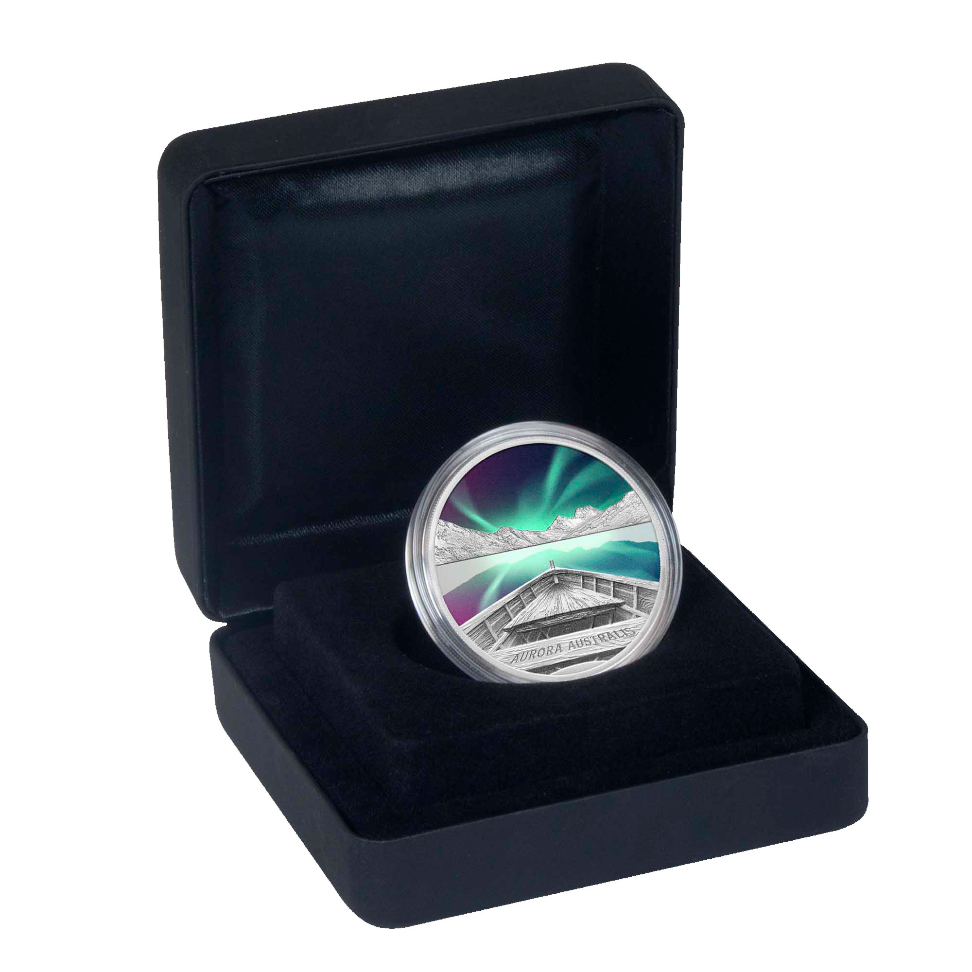 03 31219 TV 2022 $1 AURORA AUSTRALIS 1oz SILPF Box Left