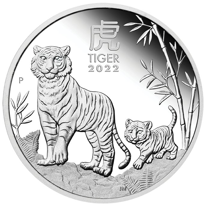 04 2022 Year of the Tiger 1oz  Silver Proof Coin StraightOn LowRes