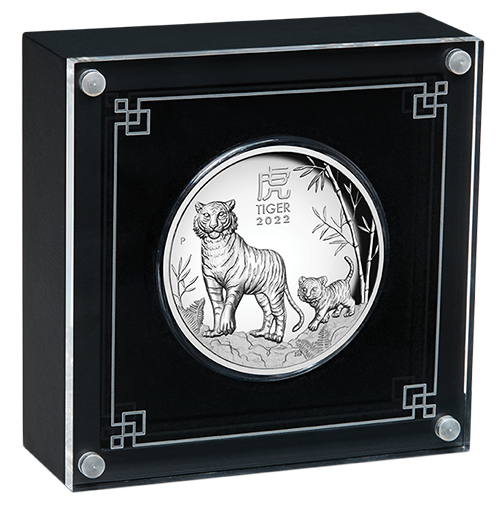 03 2022 Year of the Tiger 5oz Silver Proof High Relief Coin InCase LowRes