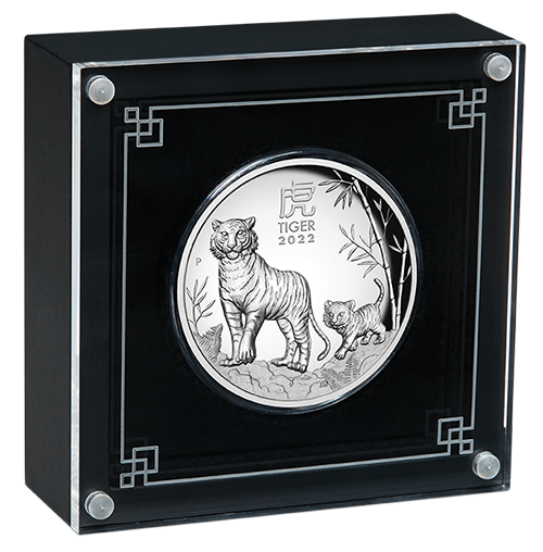 03 2022 Year of the Tiger 5oz Silver Proof High Relief Coin InCase LowRes
