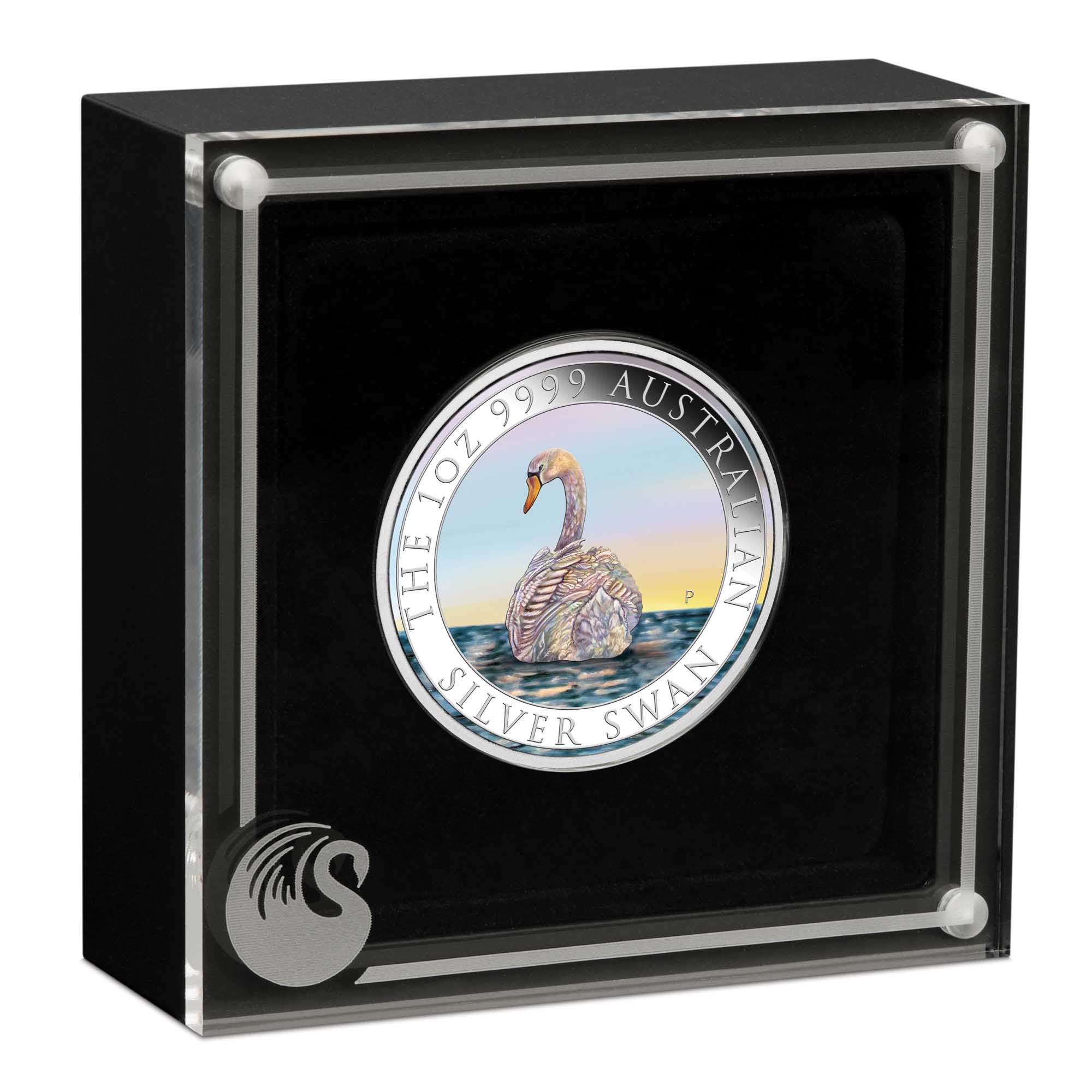 04 2023 Swan 1oz Silver Coloured Coin InCase HighRes