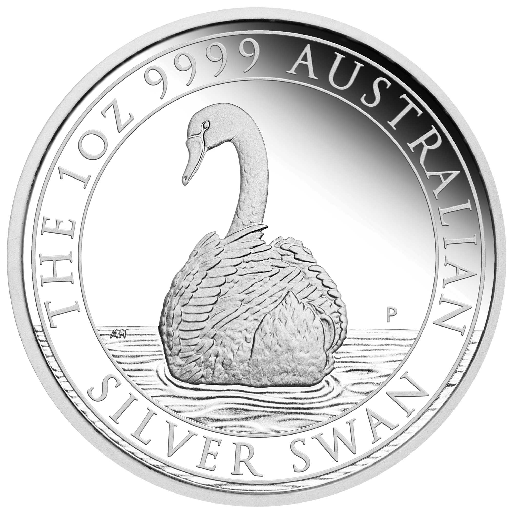 02 2023 AustralianSwan 1oz  Silver Proof Coin StraightOn HighRes