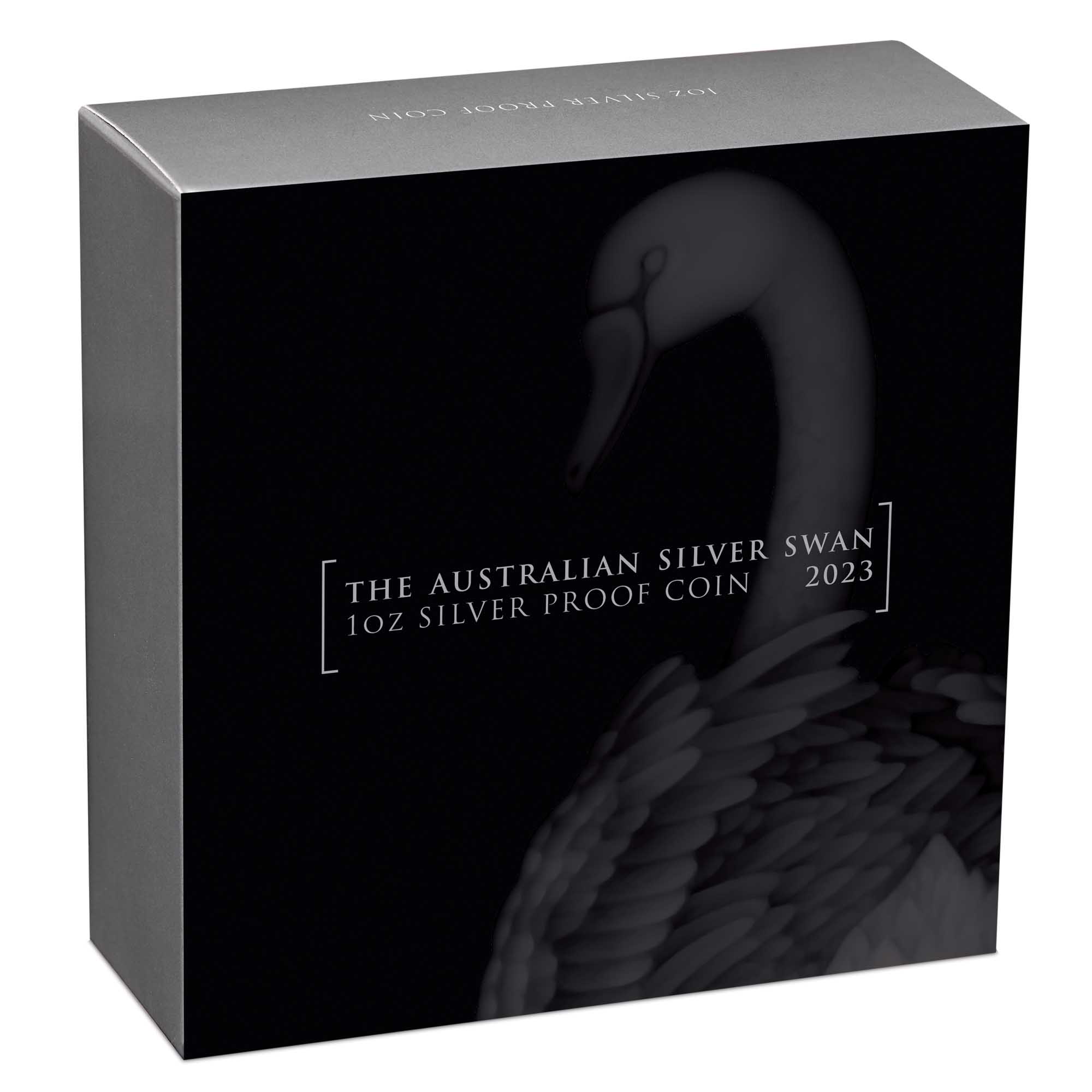 05 2023 AustralianSwan 1oz  Silver Proof Coin InShipper HighRes