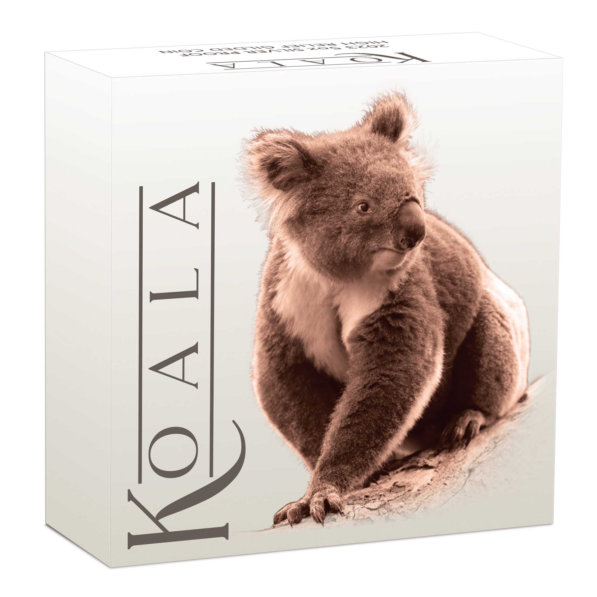 05 2023 Australian Koala 5oz Silver Proof High Relief Gilded Coin InShipper HighRes