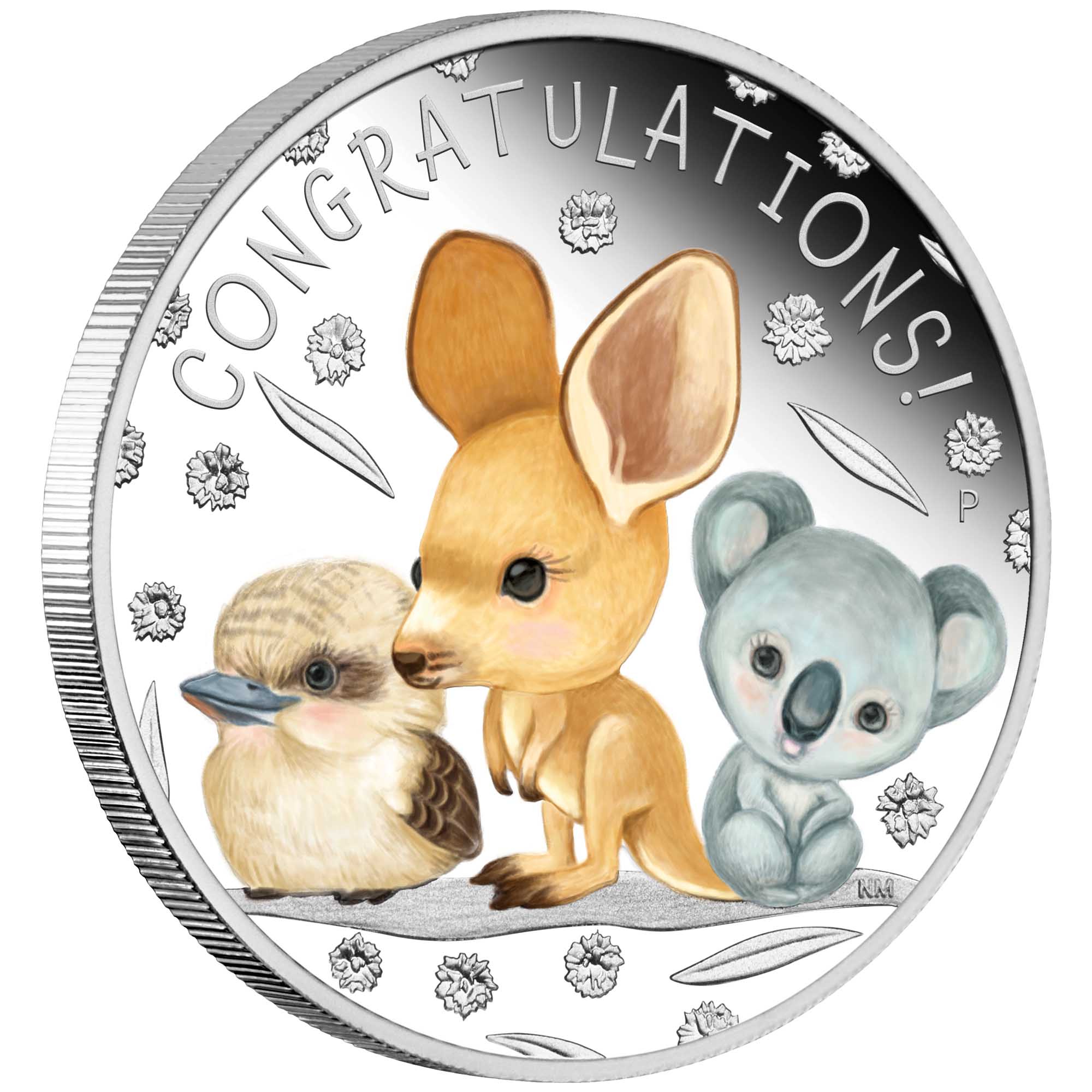 01 2023 Newborn 1 2oz Silver Proof Coloured Coin  ReverseOnEdge HighRes