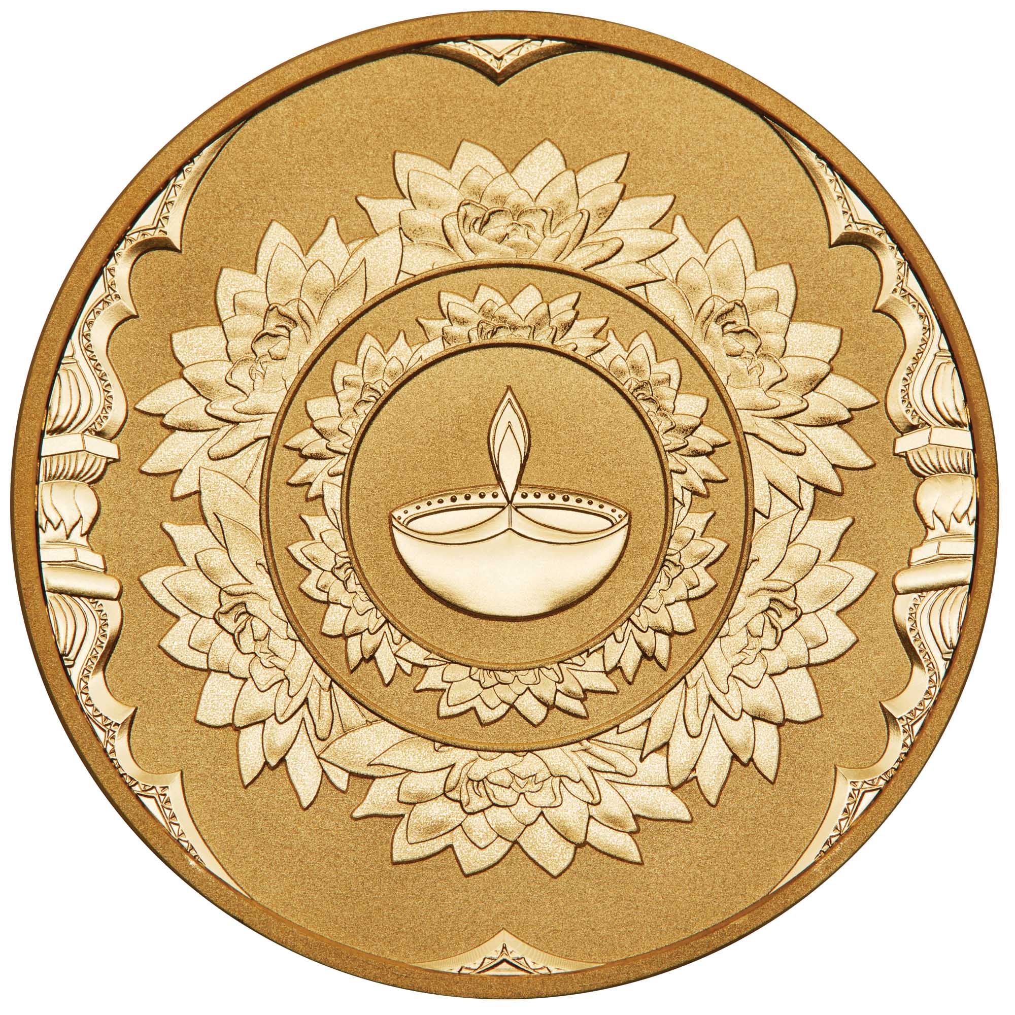 03 2023 Diwali 1oz Silver Gilded Medallion Obverse HighRes