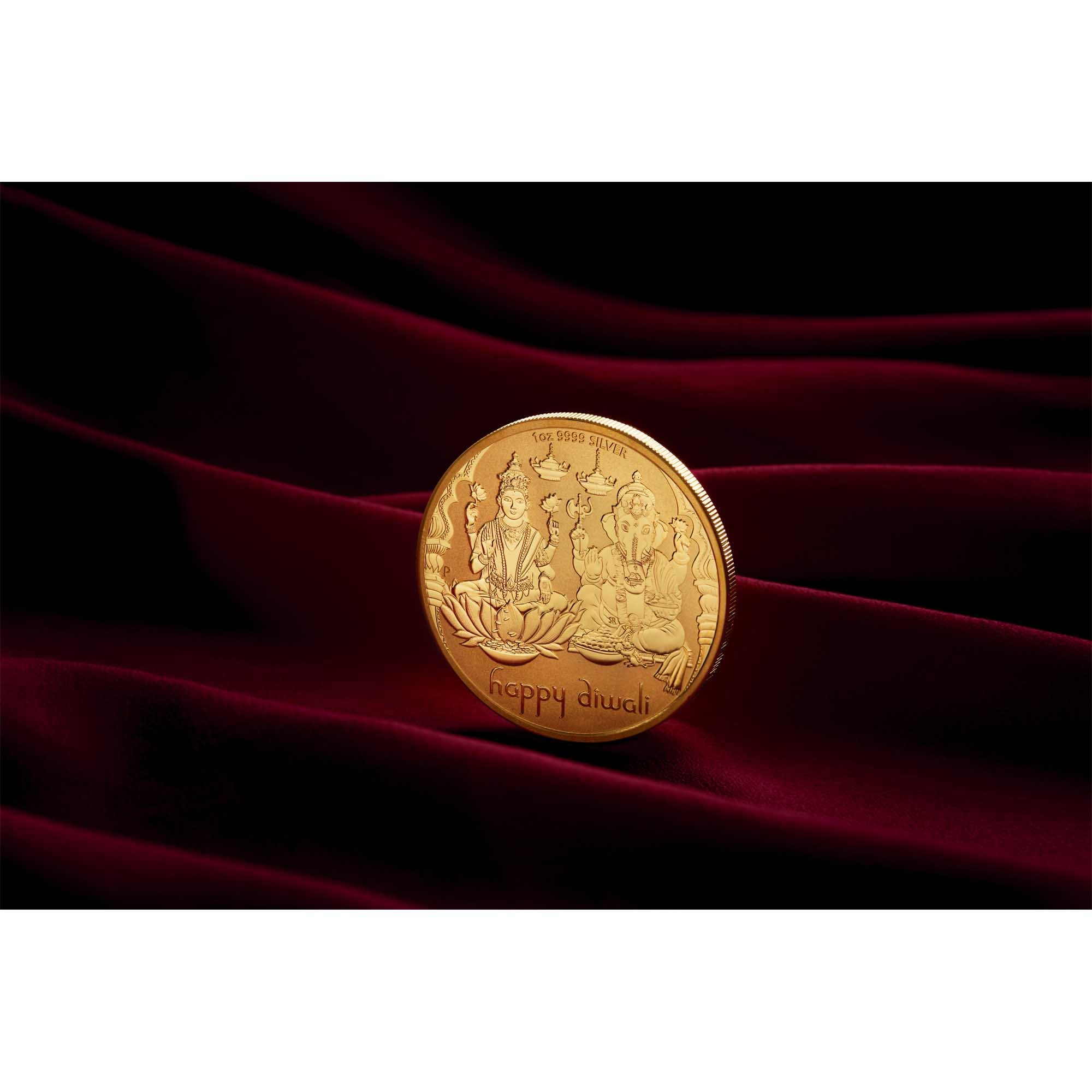 09 2023 Diwali 1oz Silver Gilded Medallion Mood4 HighRes EDITED