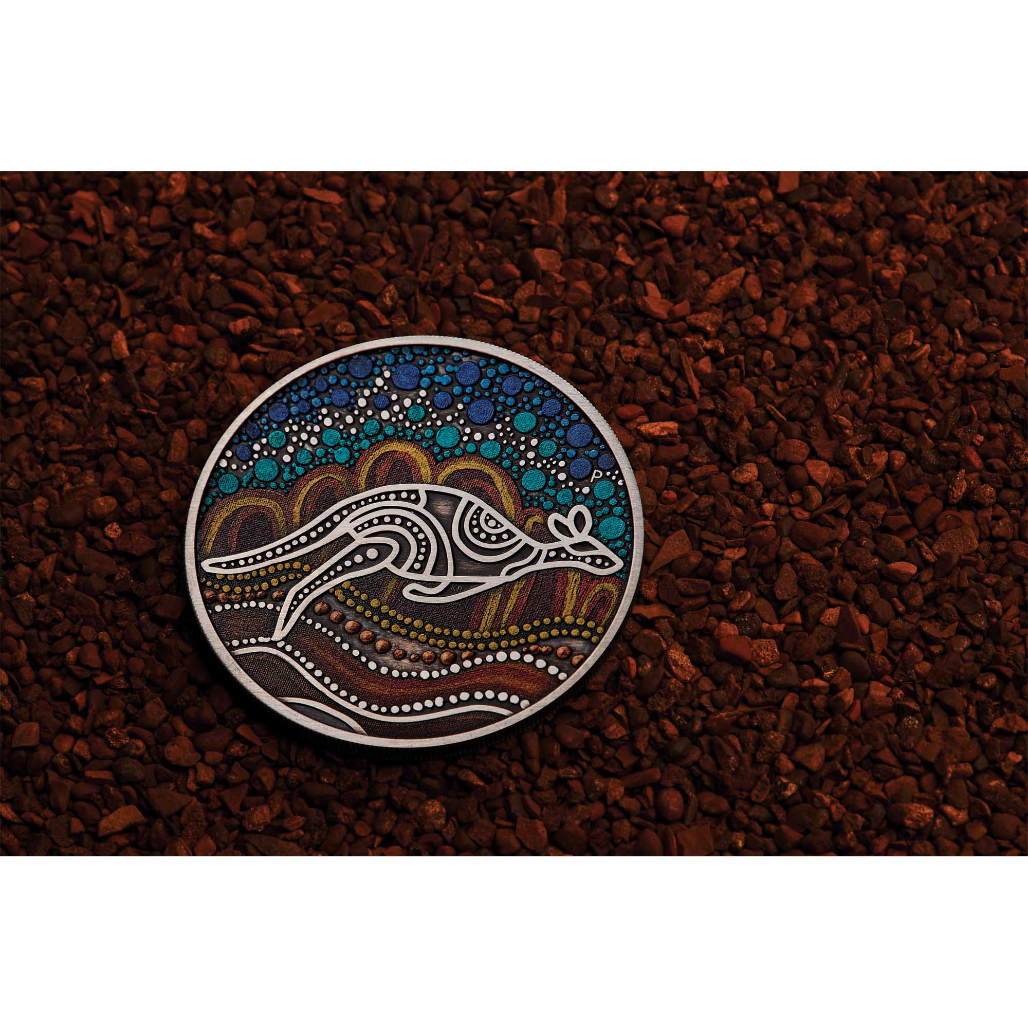 08 2023 Australian Yongka 2oz Silver Coloured Antiqued Coin Mood3 HighRes