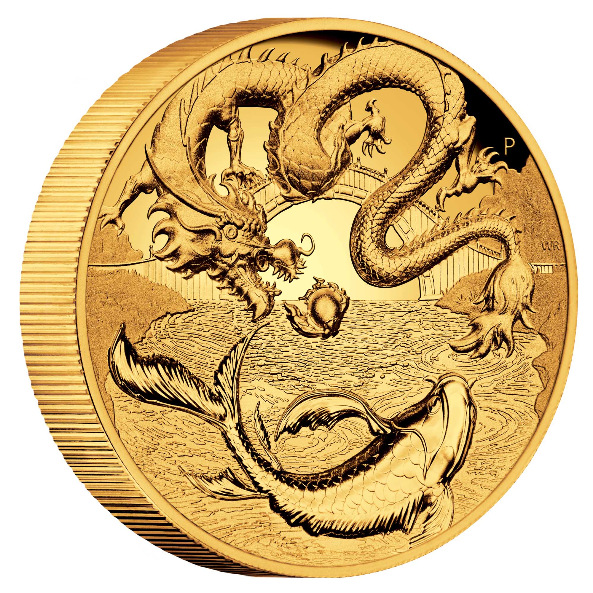 01 2023 Dragon & Koi 1oz Gold Ultra High Relief Coin OnEd