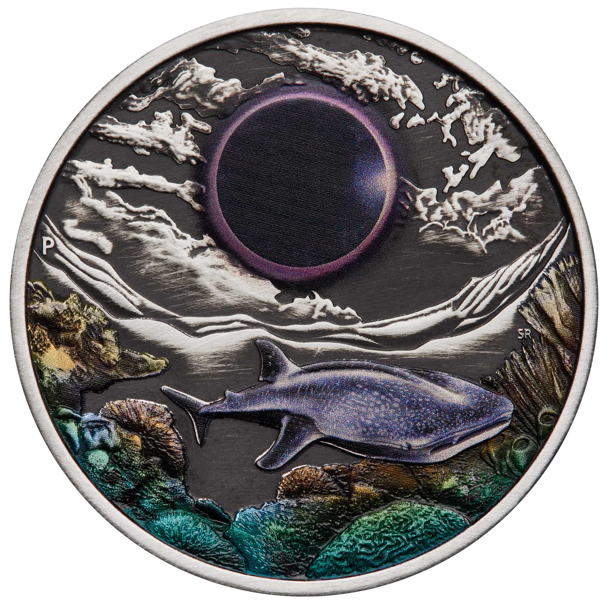 02 2023 Ningaloo Eclipse 2ozSilver Coloured Antiqued Straight On HighRes