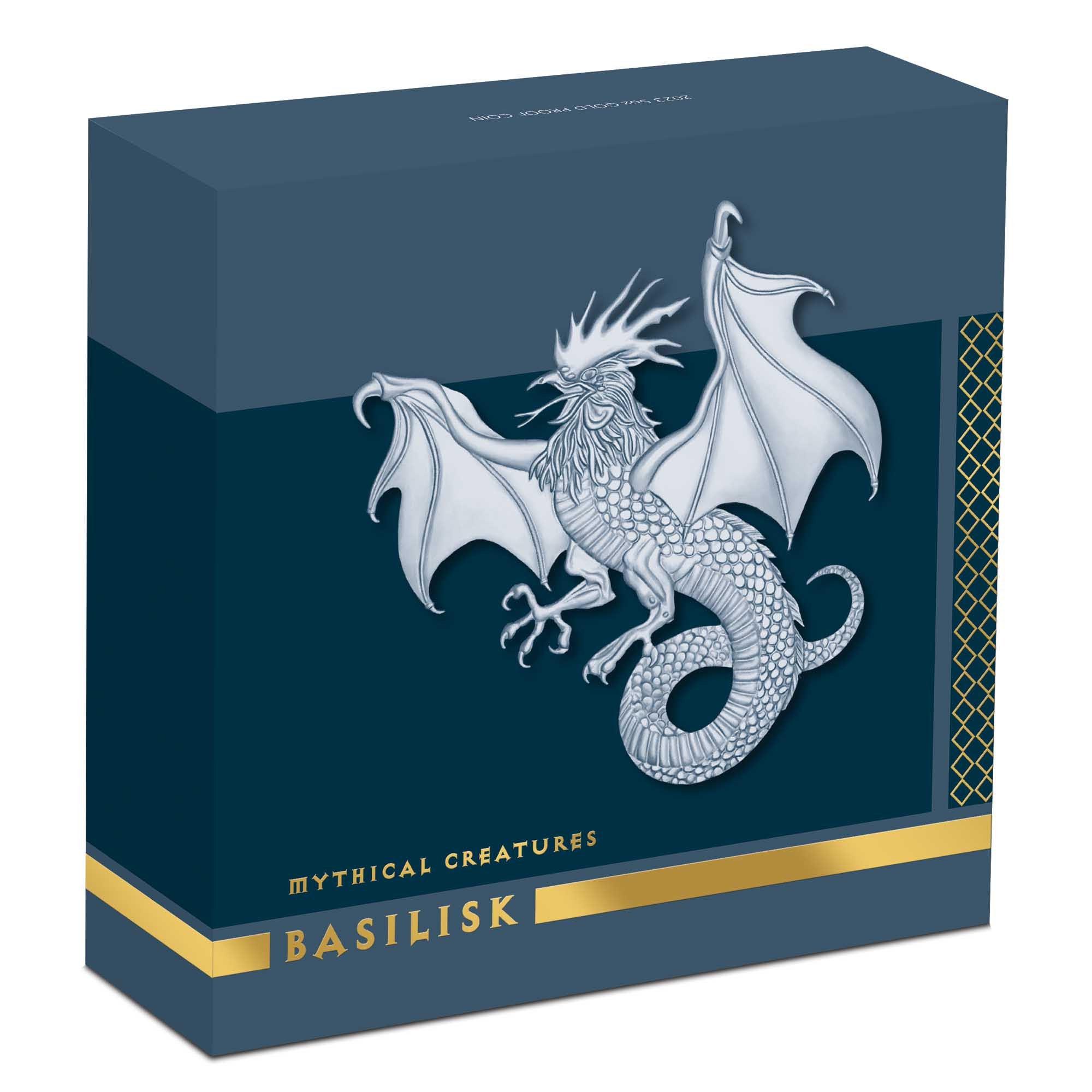 05 2023 MythicalCreatures Basilisk 5oz Gold Proof Coin InShipper HighRes