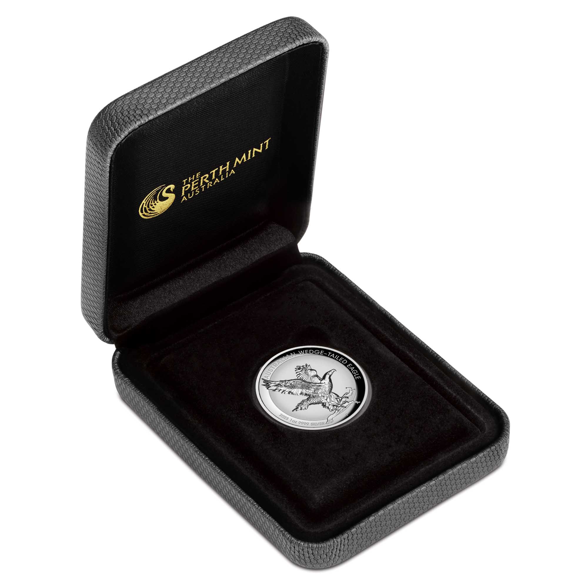 04 2023 AustralianWedge TailedEagle 1oz Silver Proof Incused Coin In Case HighRes