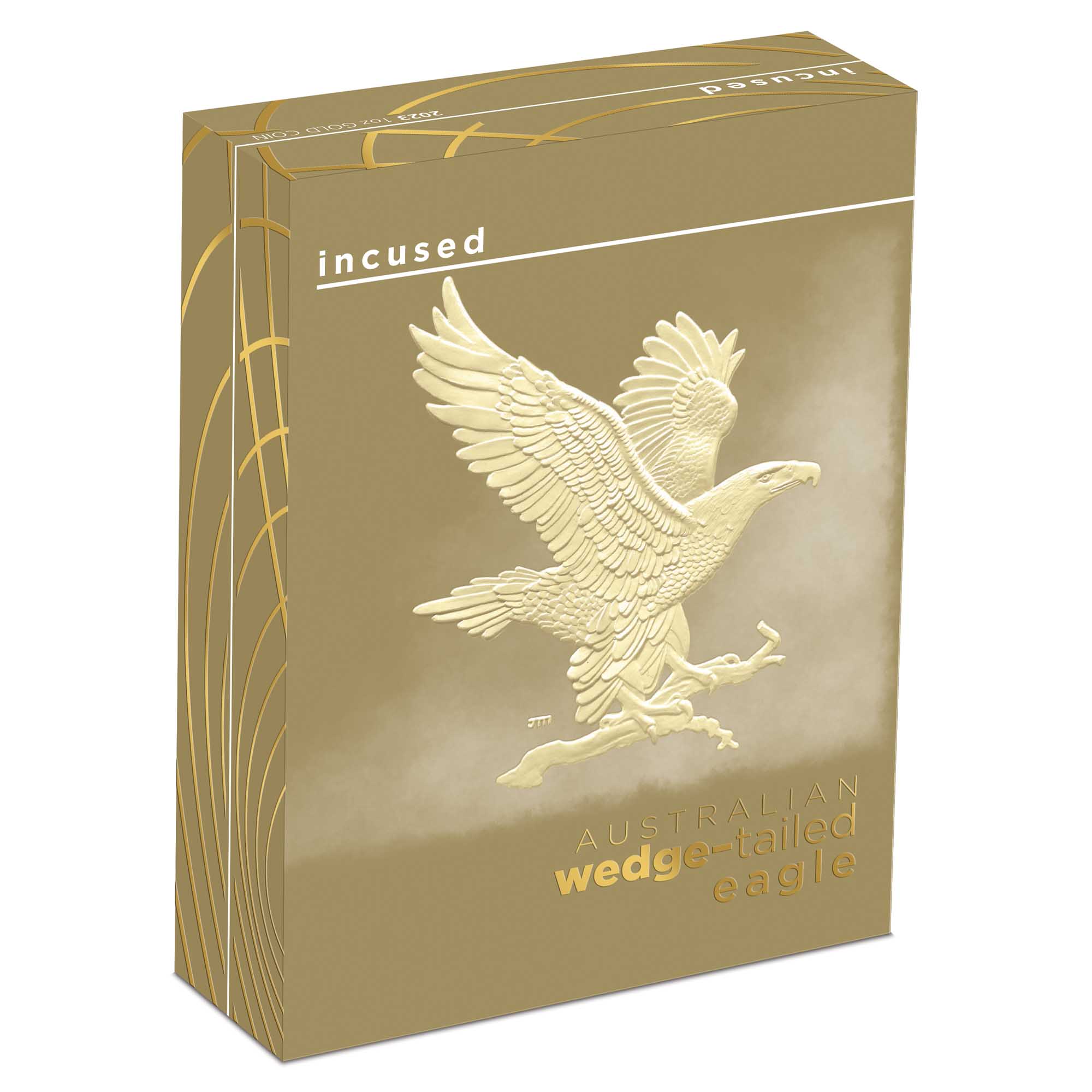 10 2023 AustralianWedge TailedEagle 1oz Gold Proof  Incused Coin InShipper HighRes