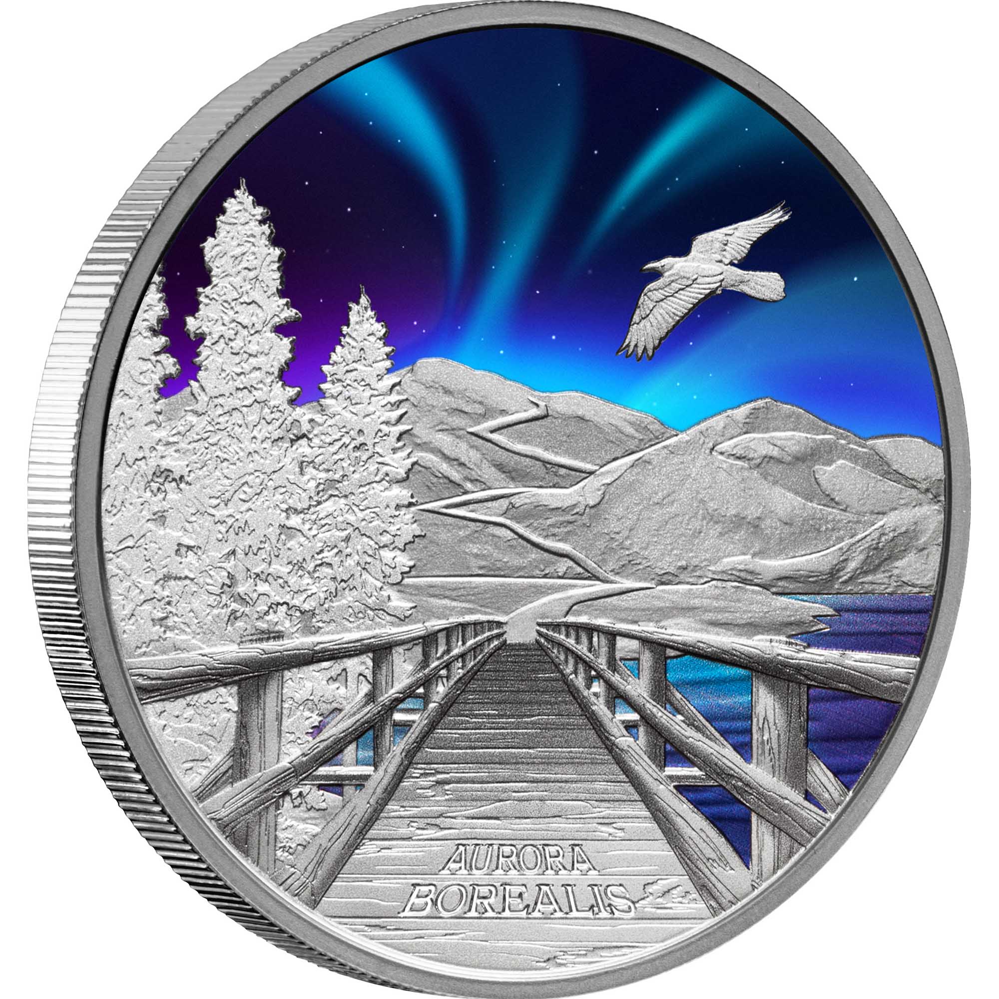 01 33364   TV 2023 $1 AURORA BOREALIS 1oz SILPF Rev Left