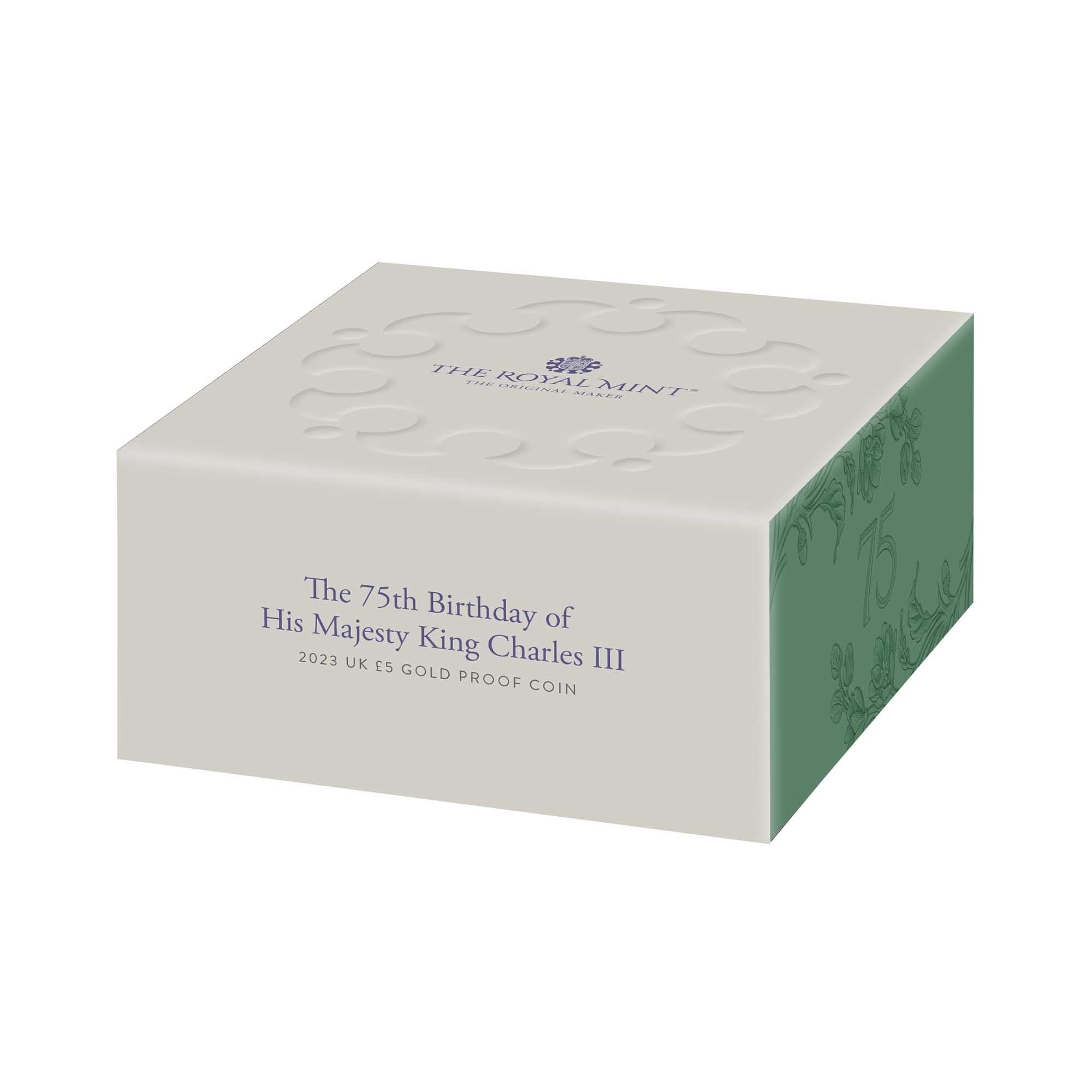 06 75th Birthday of His Majesty King Charles III 2023 UK GBP5 Gold Proof Coin Carton Flat