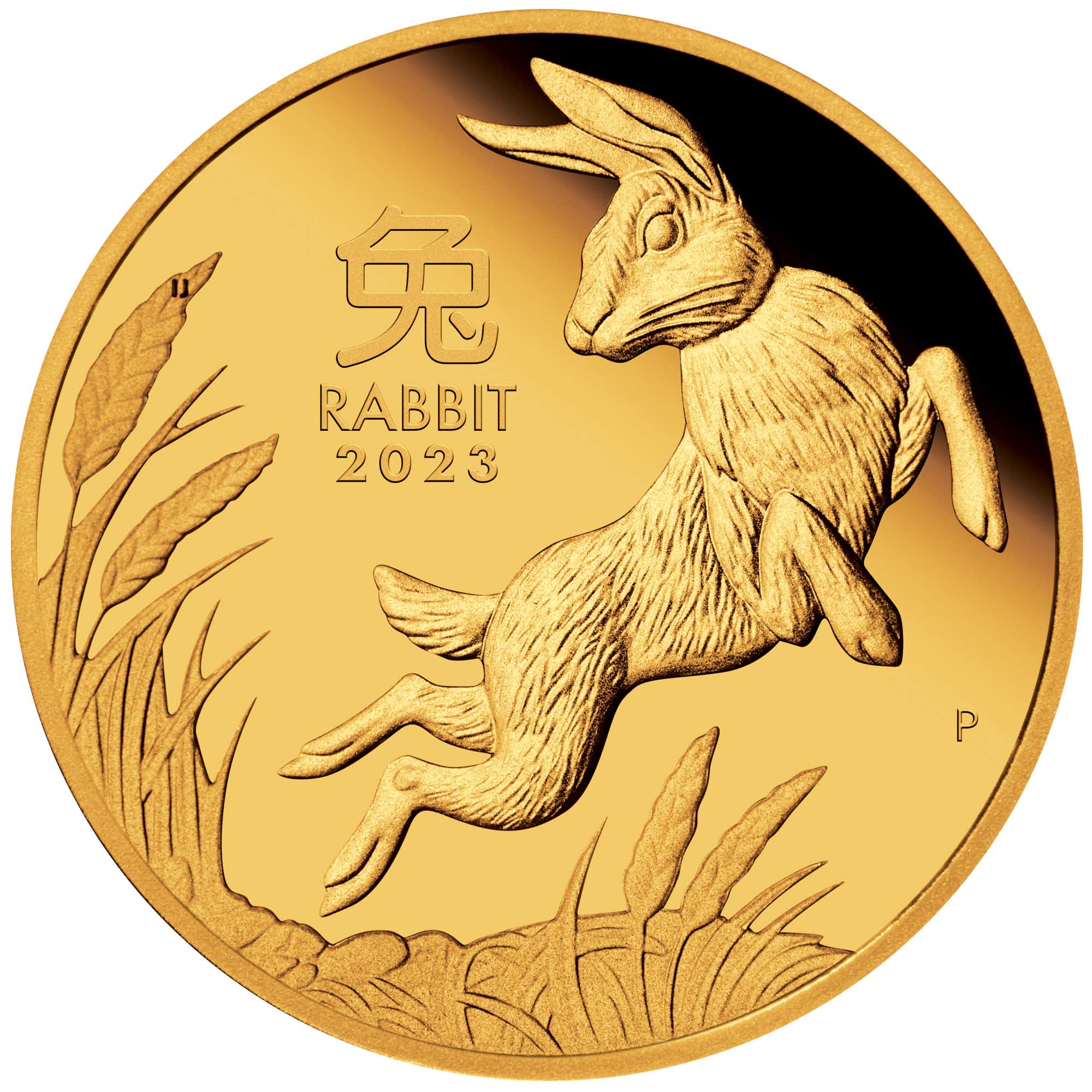 02 2023 Year of the Rabbit 1oz Gold Proof Coin StraightOn HighRes