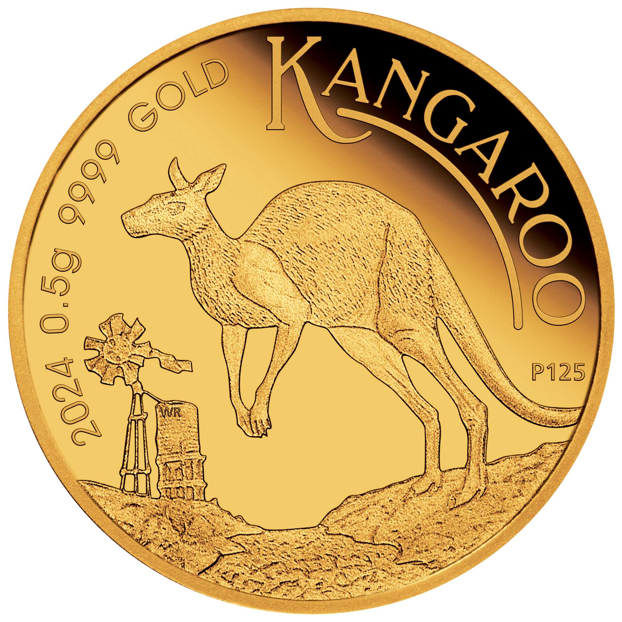02 2024 Mini Roo 0.5g Gold Proof Coin StraightOn HighResUSE