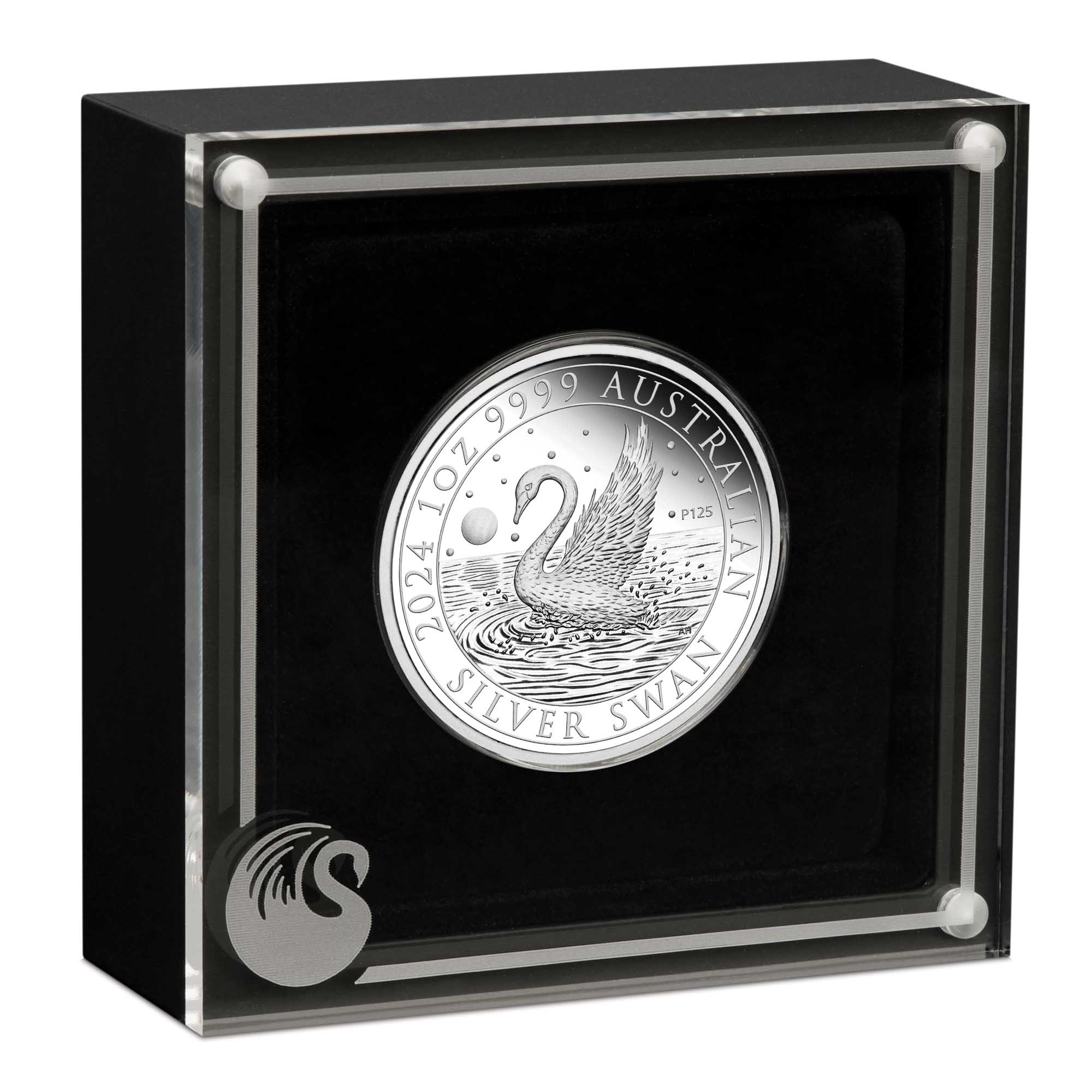 04 2024 AustralianSwan 1oz Silver Proof Coin InCase HighRes